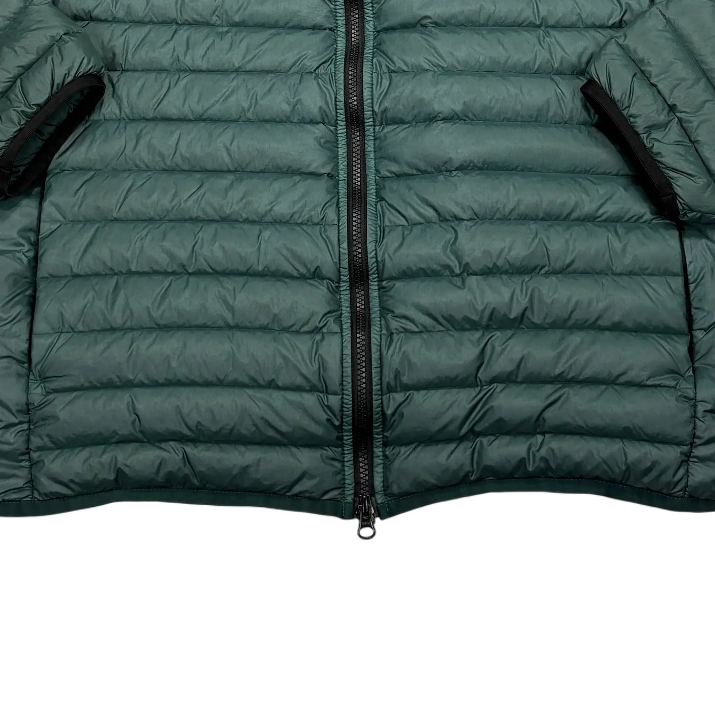 Stone Island Dark Green Loom Woven Chambers R-Nylon Down-TC Hoodless Puffer Jacket
