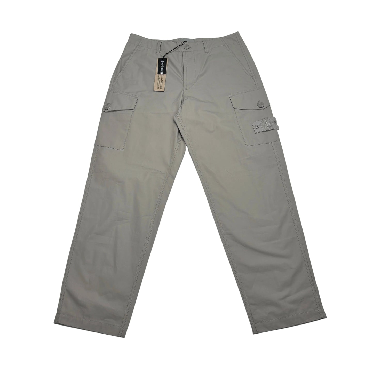 Stone Island Grey Ghost Piece Compass Patch Cargo Trousers