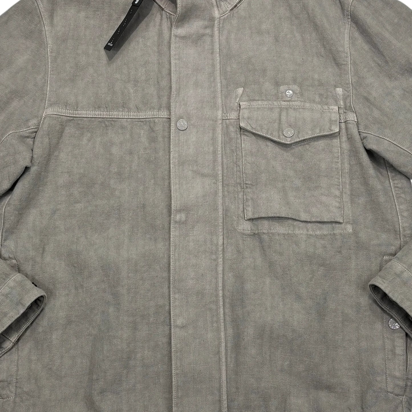 Stone Island Grey Compass Patch Bonded Linen Ghost Piece Jacket