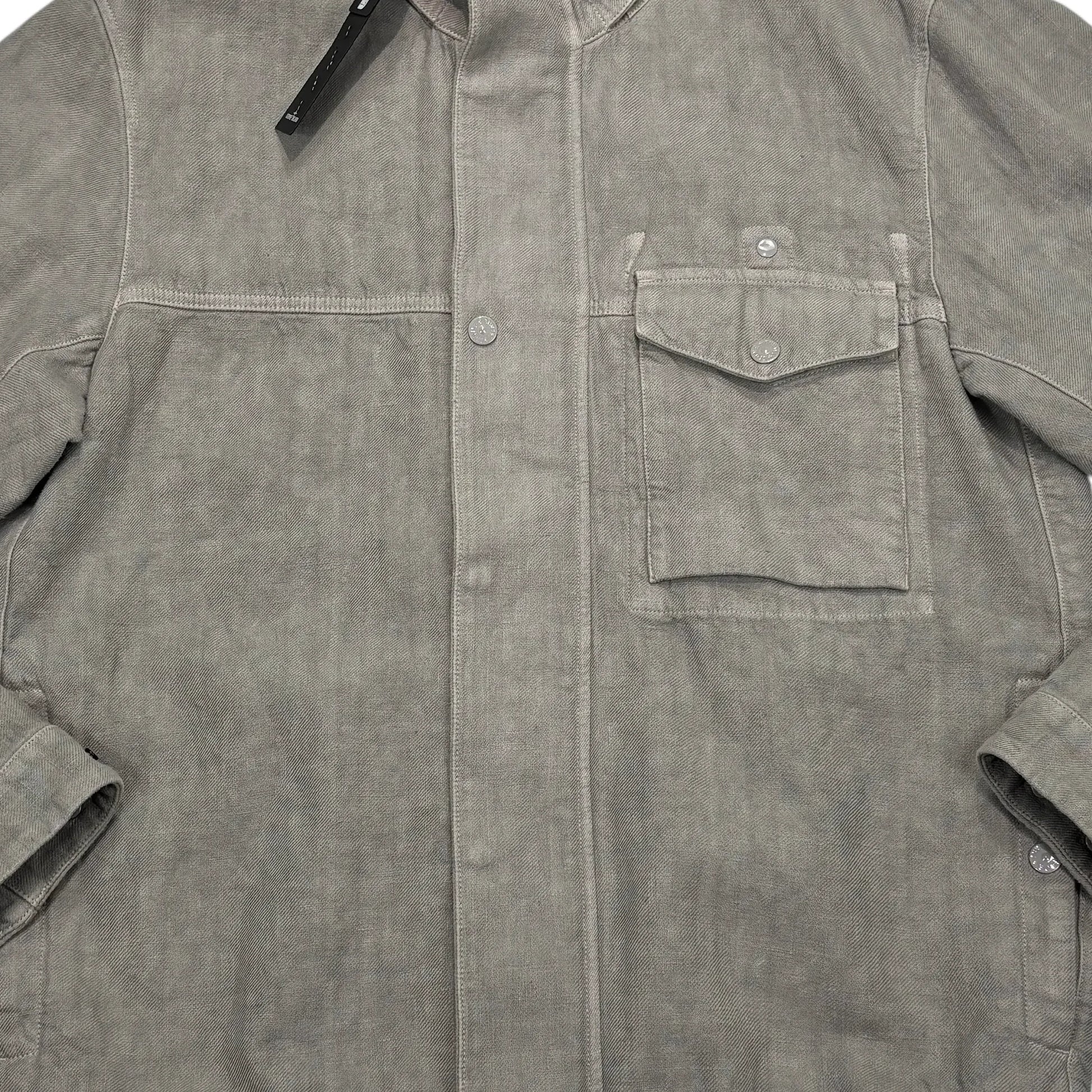 Stone Island Grey Compass Patch Bonded Linen Ghost Piece Jacket