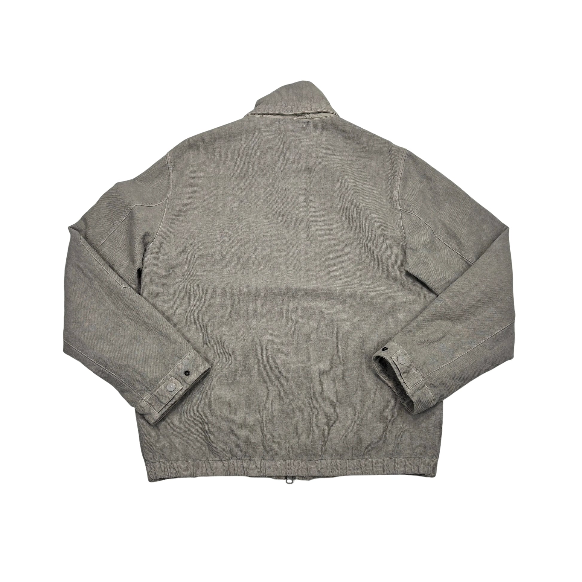 Stone Island Grey Compass Patch Bonded Linen Ghost Piece Jacket