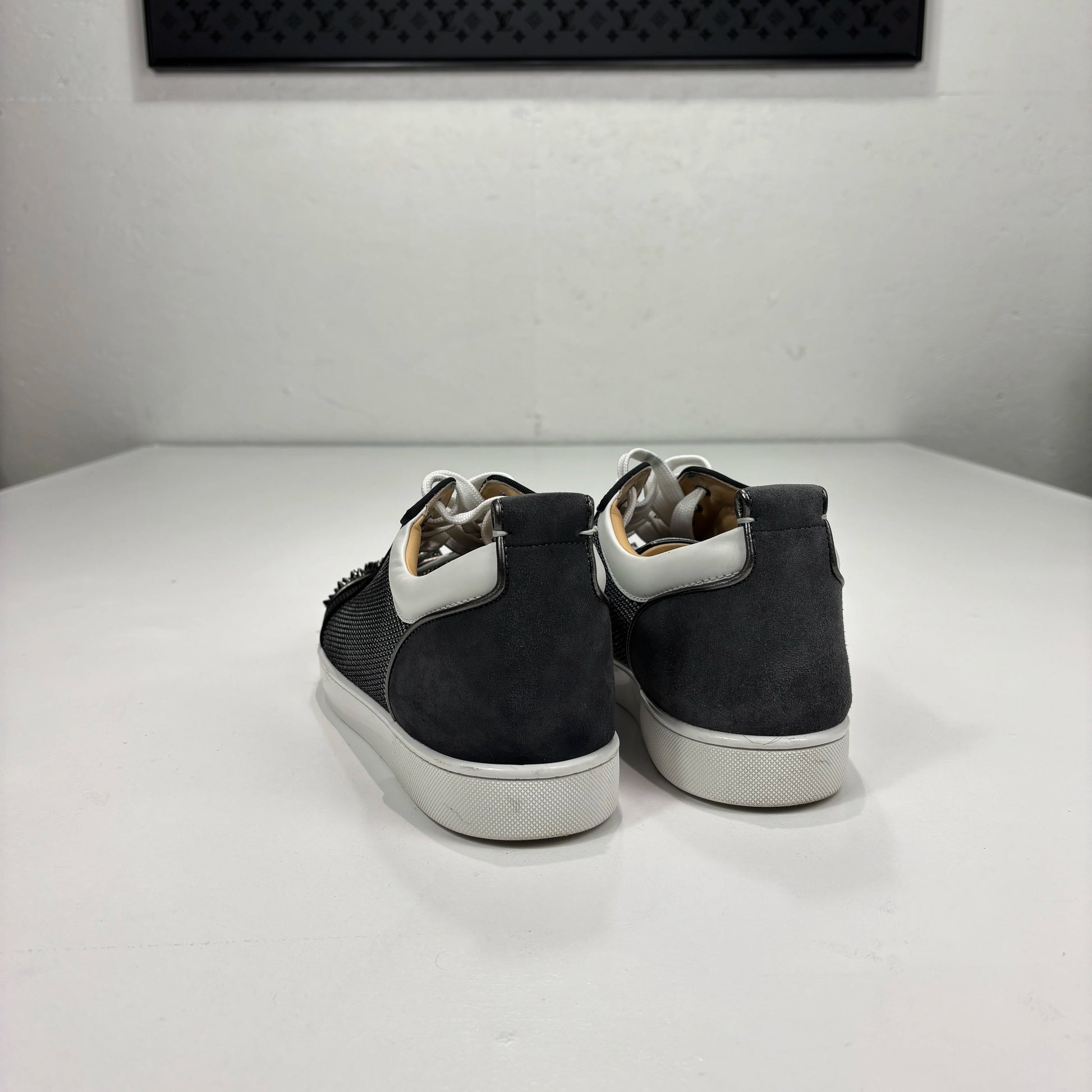 Christian Louboutin Black Spiked with Mesh Trainers