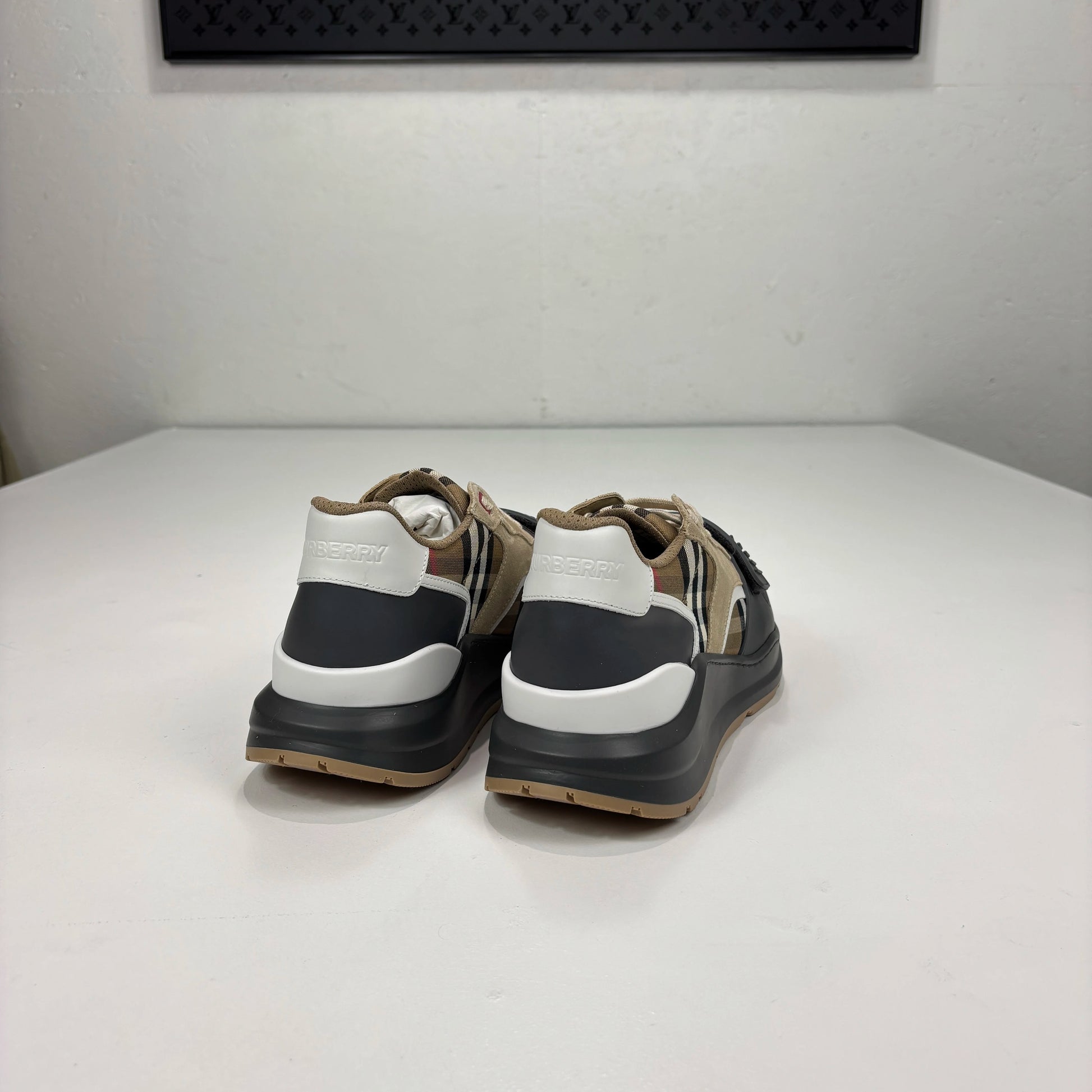 Burberry Beige Ramsey Check Trainers