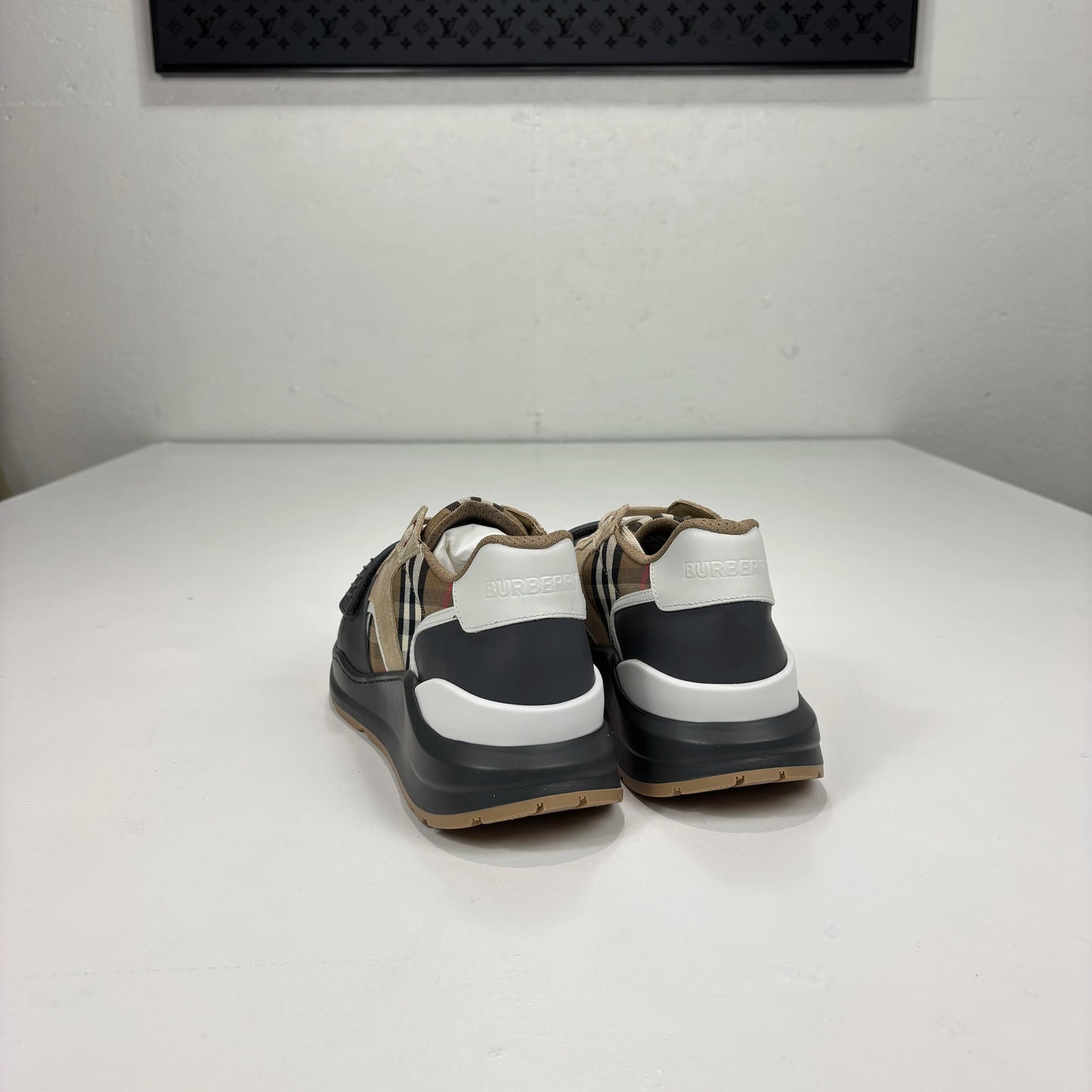 Burberry Beige Ramsey Check Trainers