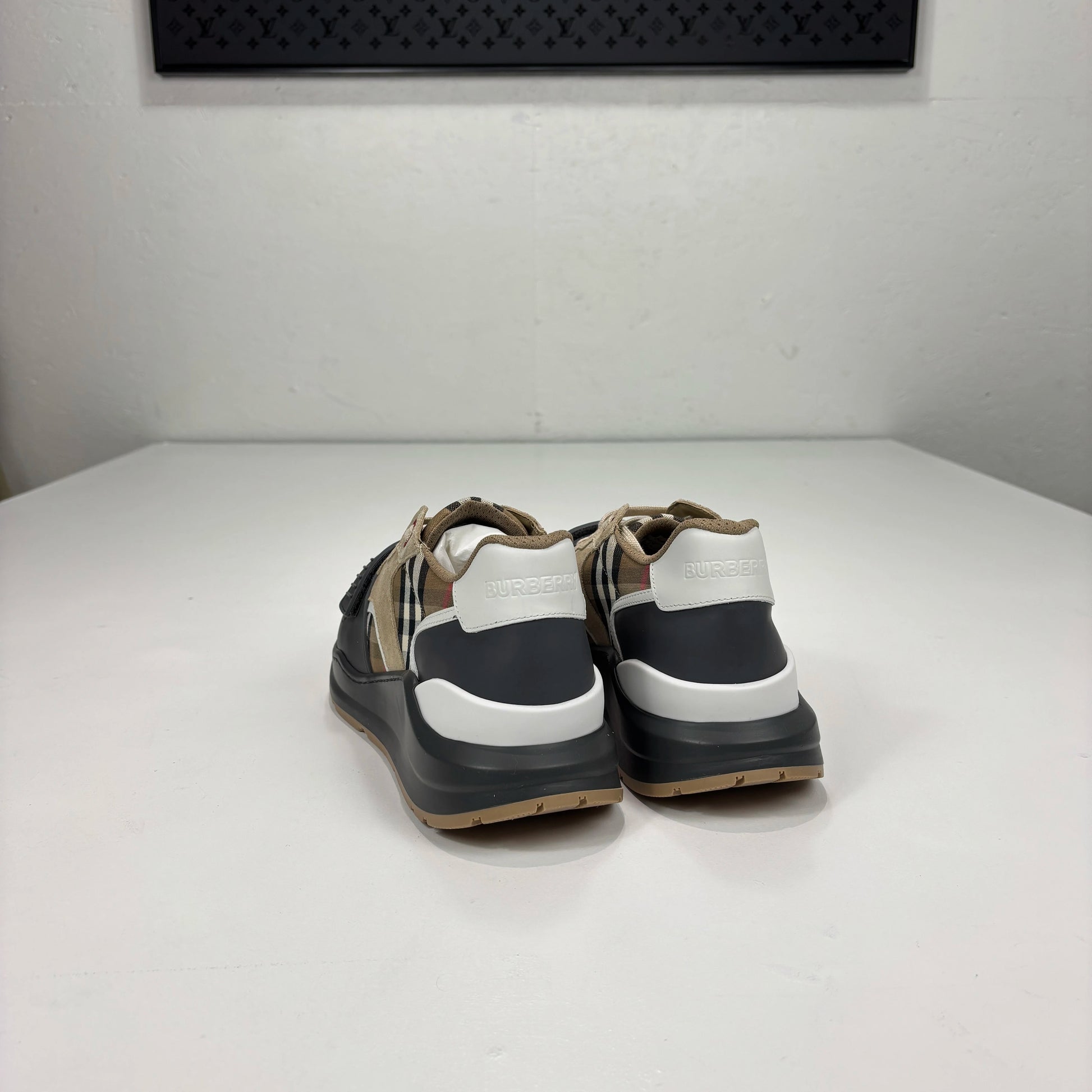 Burberry Beige Ramsey Check Trainers