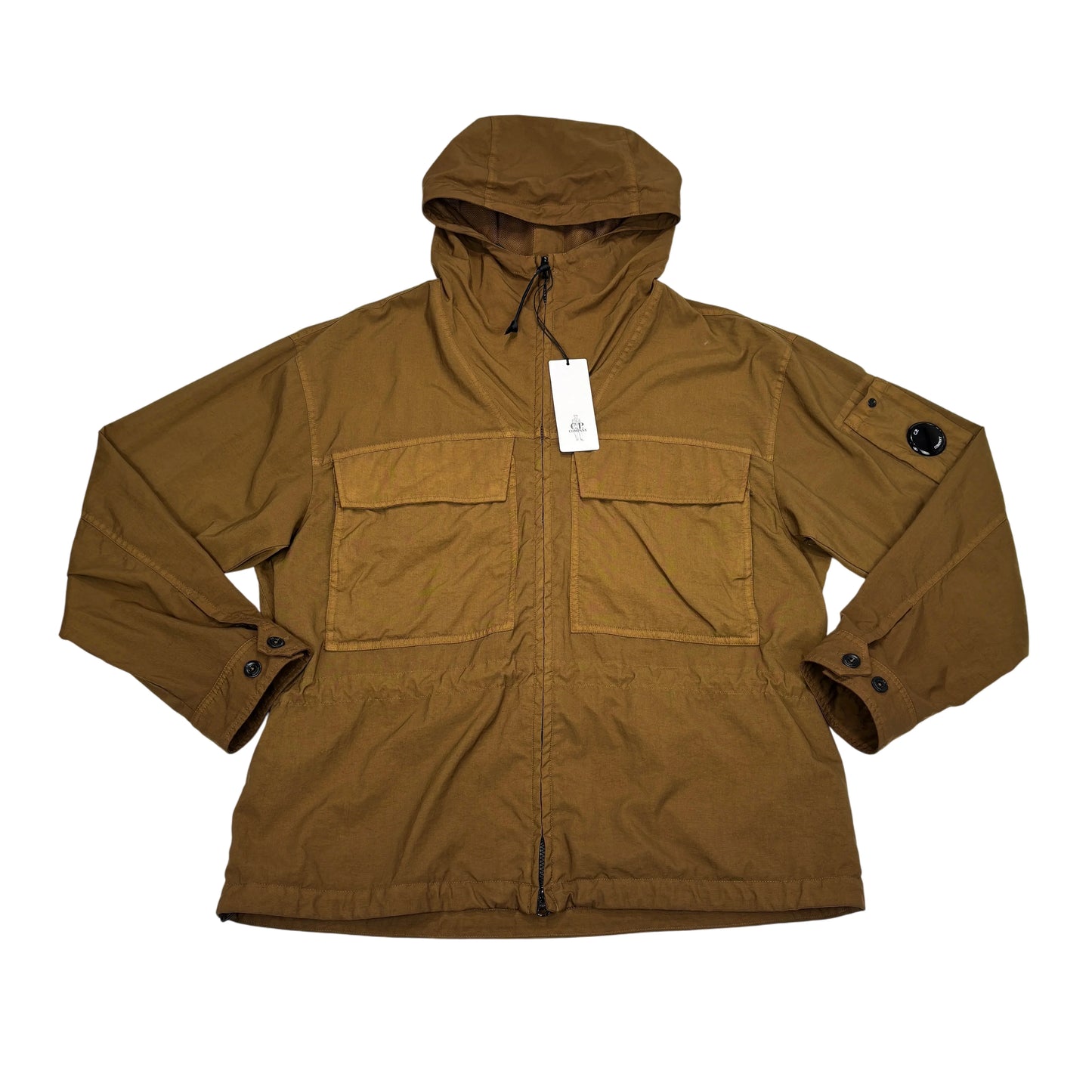 C.p. Company Brown Pocket Detail Single Goggle Technical Jacket
