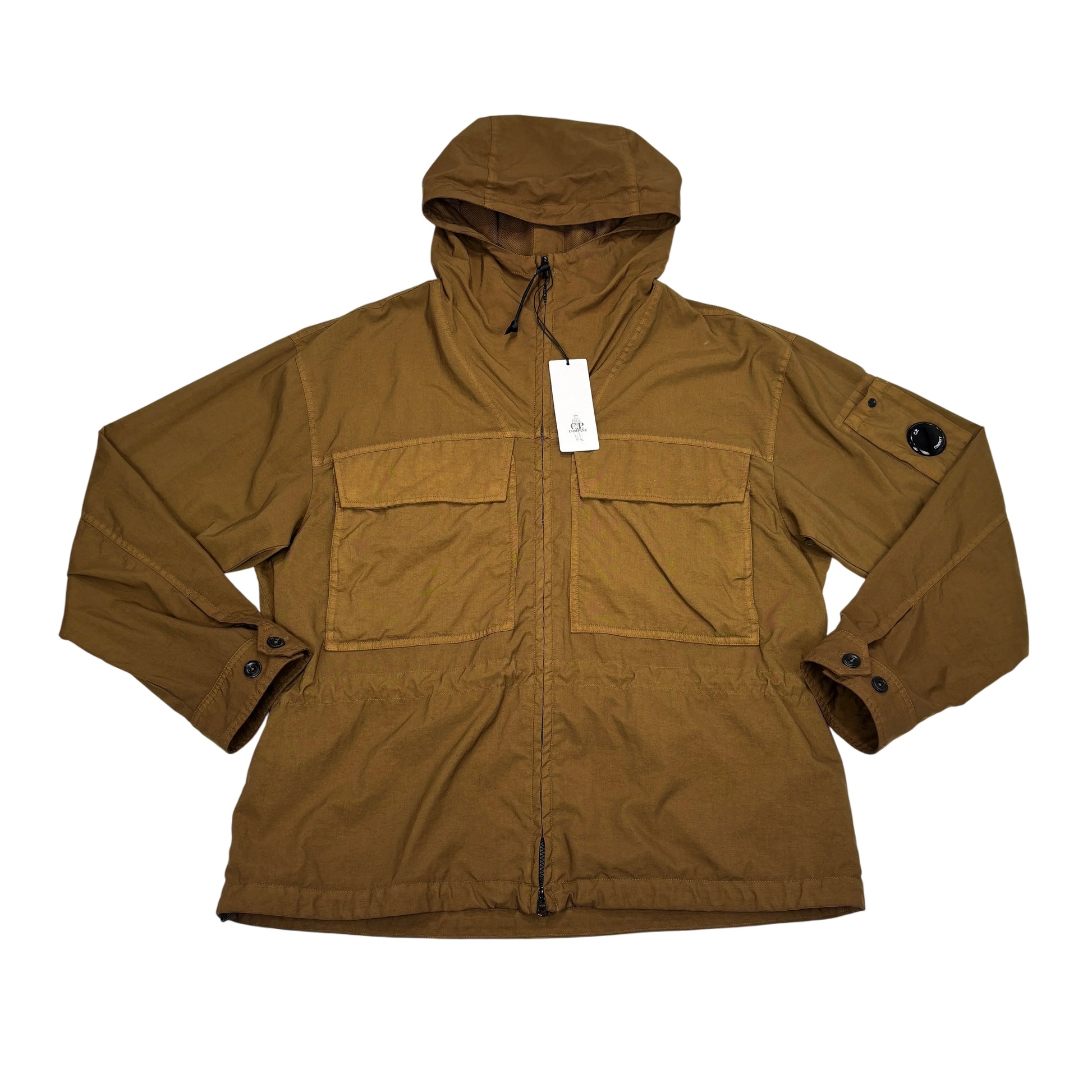 C.p. Company Brown Pocket Detail Single Goggle Technical Jacket