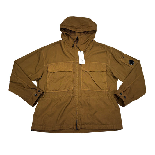 C.p. Company Brown Pocket Detail Single Goggle Technical Jacket