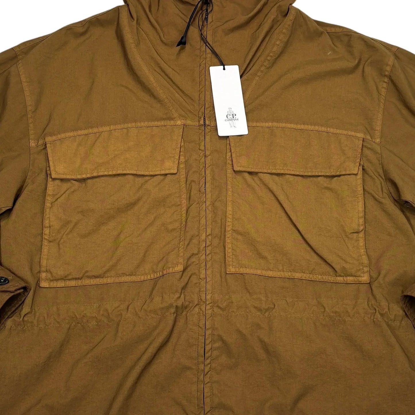 C.p. Company Brown Pocket Detail Single Goggle Technical Jacket