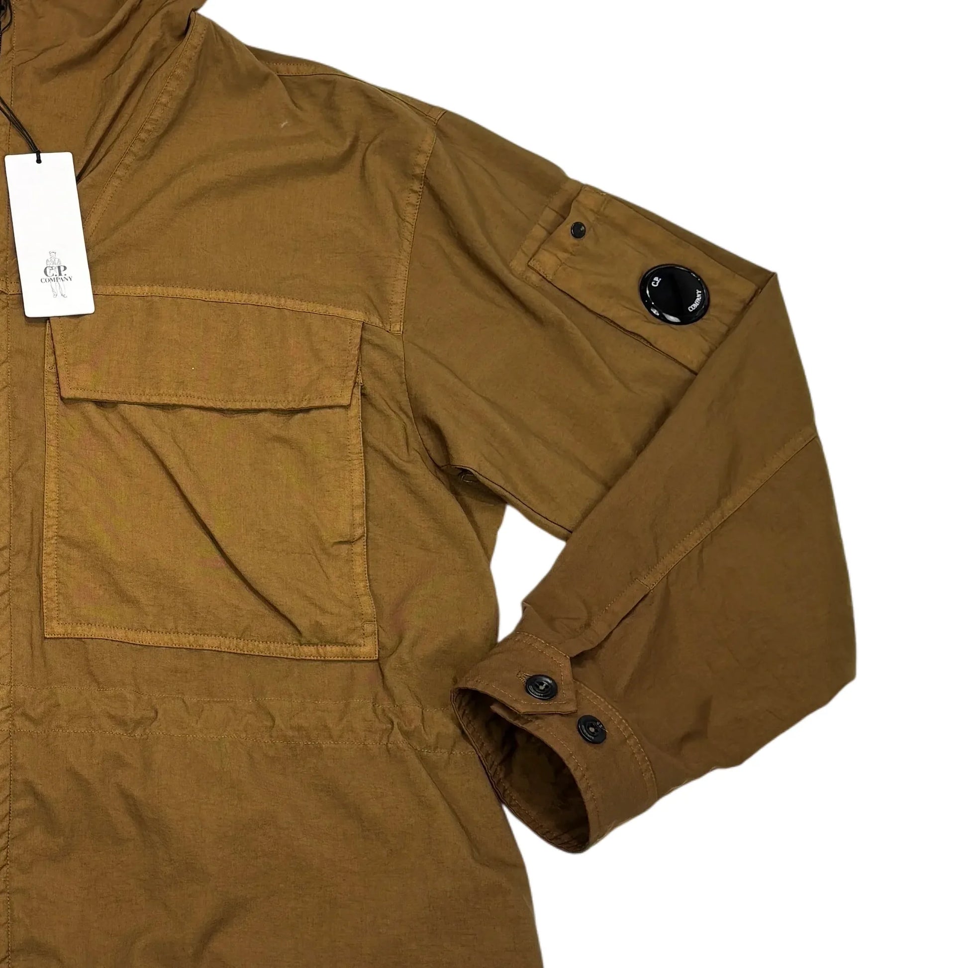 C.p. Company Brown Pocket Detail Single Goggle Technical Jacket