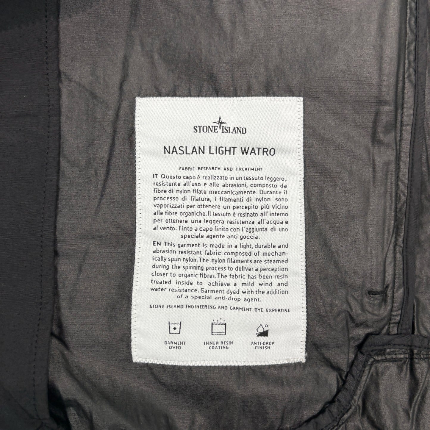 Stone Island Black Naslan Light Watro Hooded Jacket