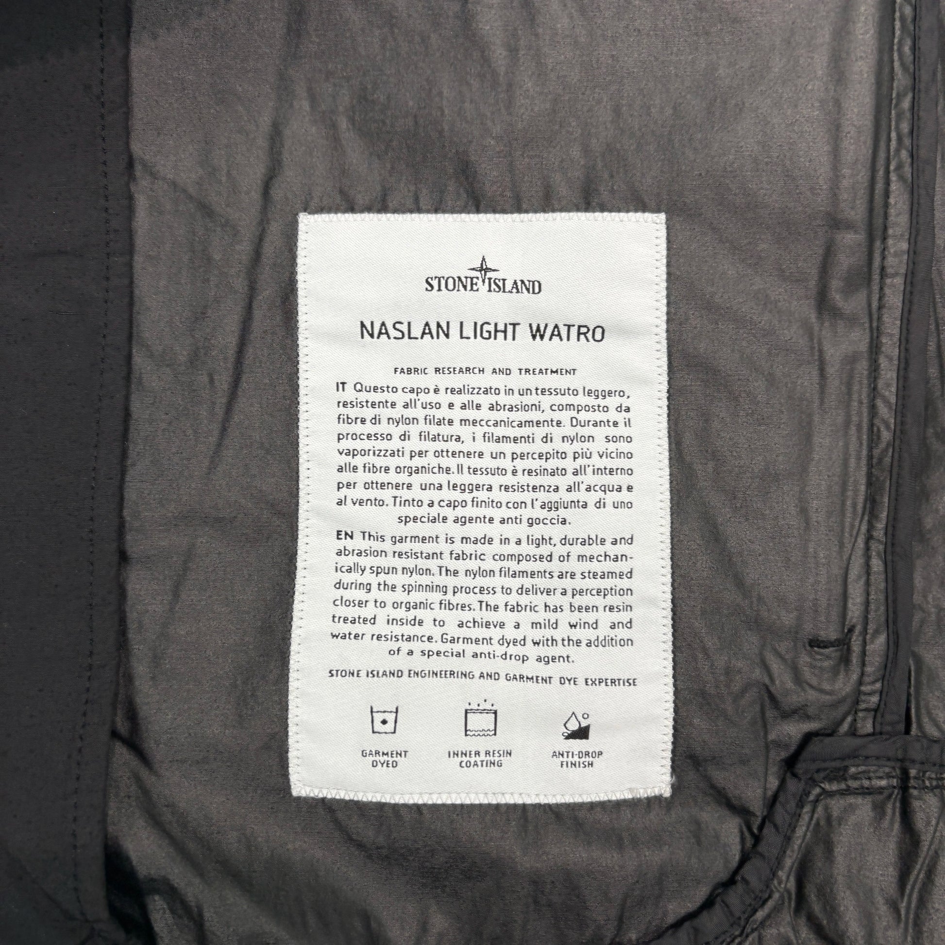 Stone Island Black Naslan Light Watro Hooded Jacket