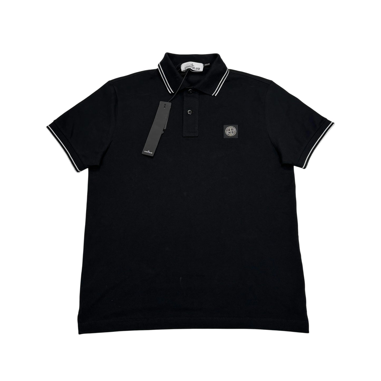 Stone Island Black Patch Logo Polo Shirt