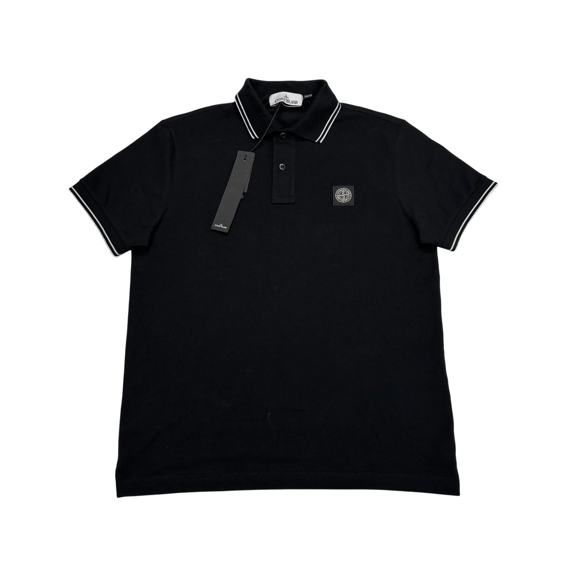 Stone Island Black Patch Logo Polo Shirt