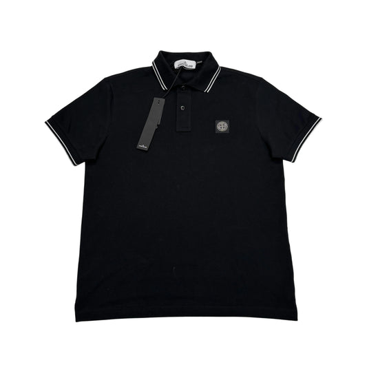 Stone Island Black Patch Logo Polo Shirt