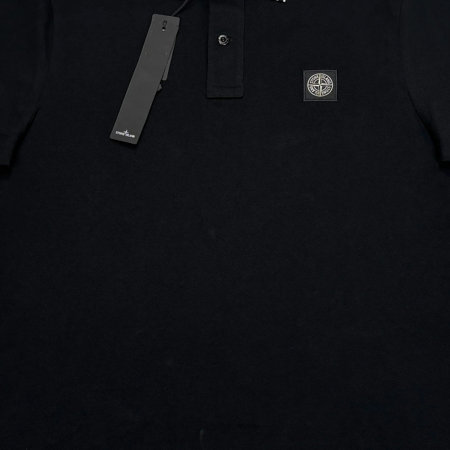 Stone Island Black Patch Logo Polo Shirt