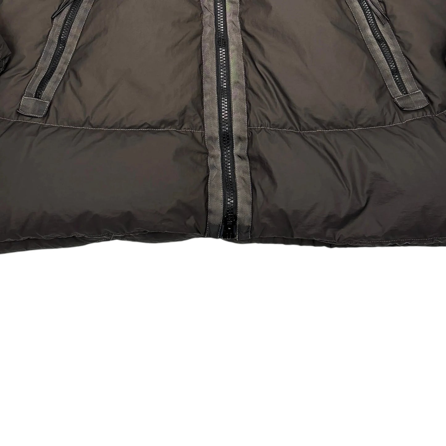 C.p. Company Green Single Goggle BI-TM with Hidden Hood Puffer Jacket