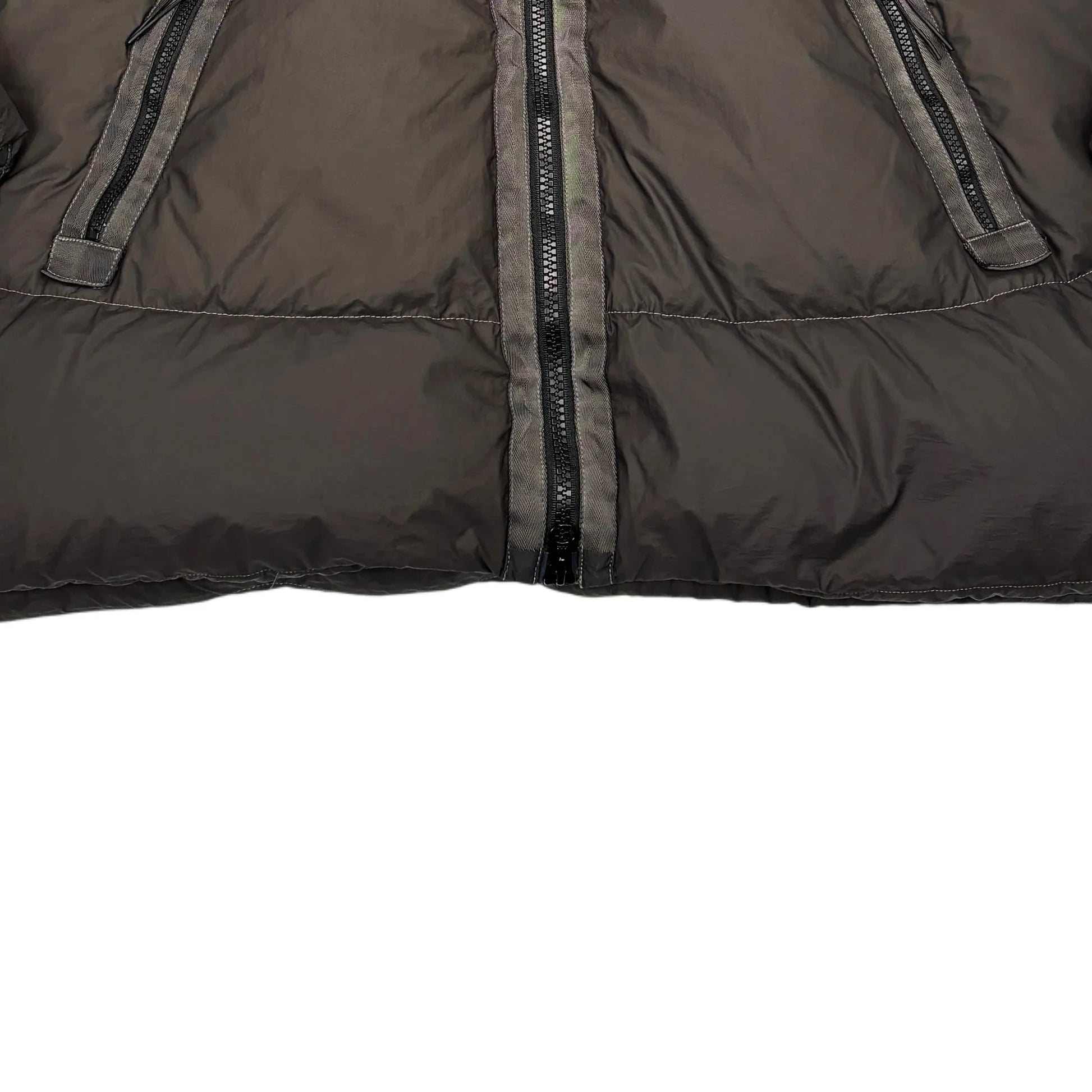 C.p. Company Green Single Goggle BI-TM with Hidden Hood Puffer Jacket