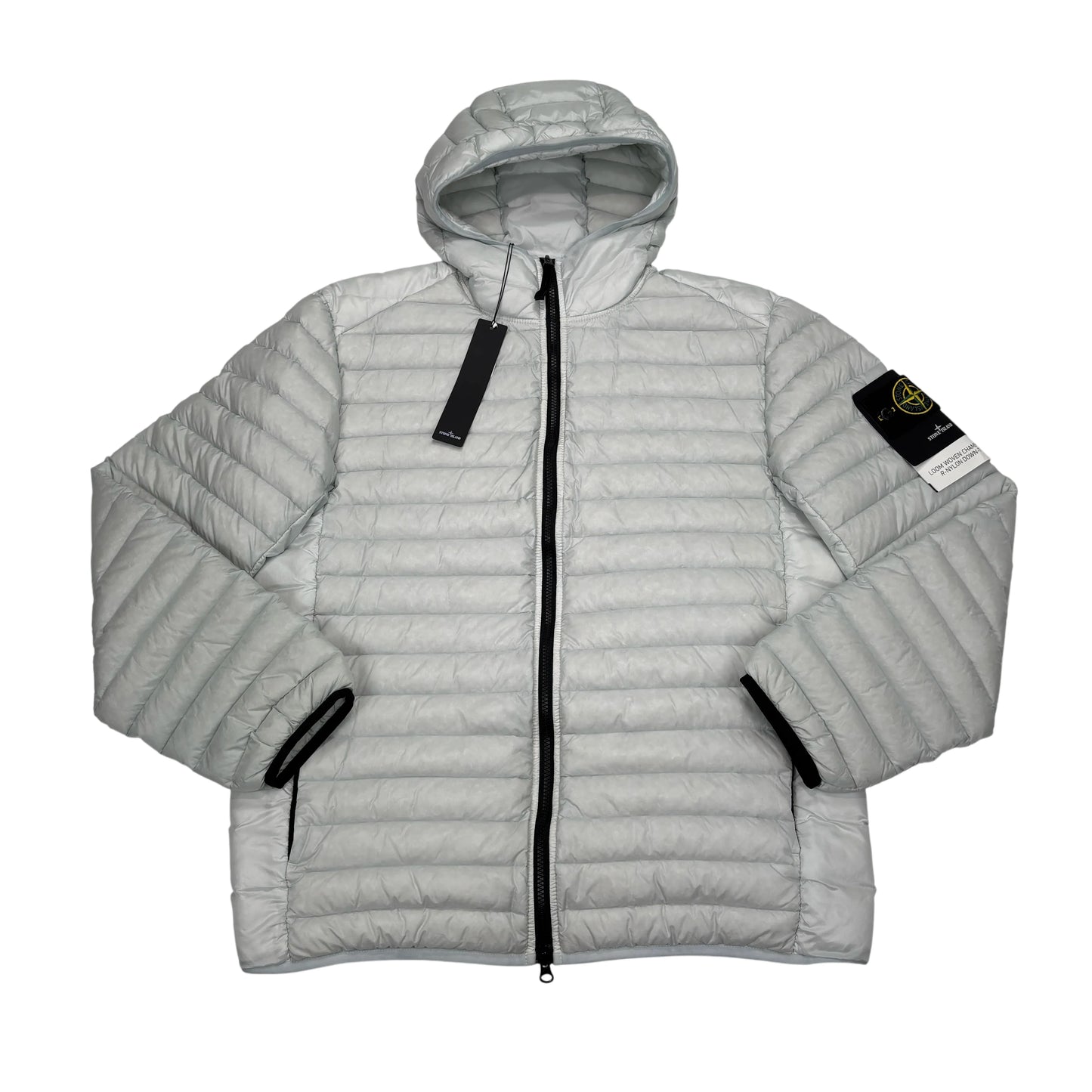 Stone Island Ice Blue Loom Woven Chambers R-Nylon Down-TC Puffer Jacket