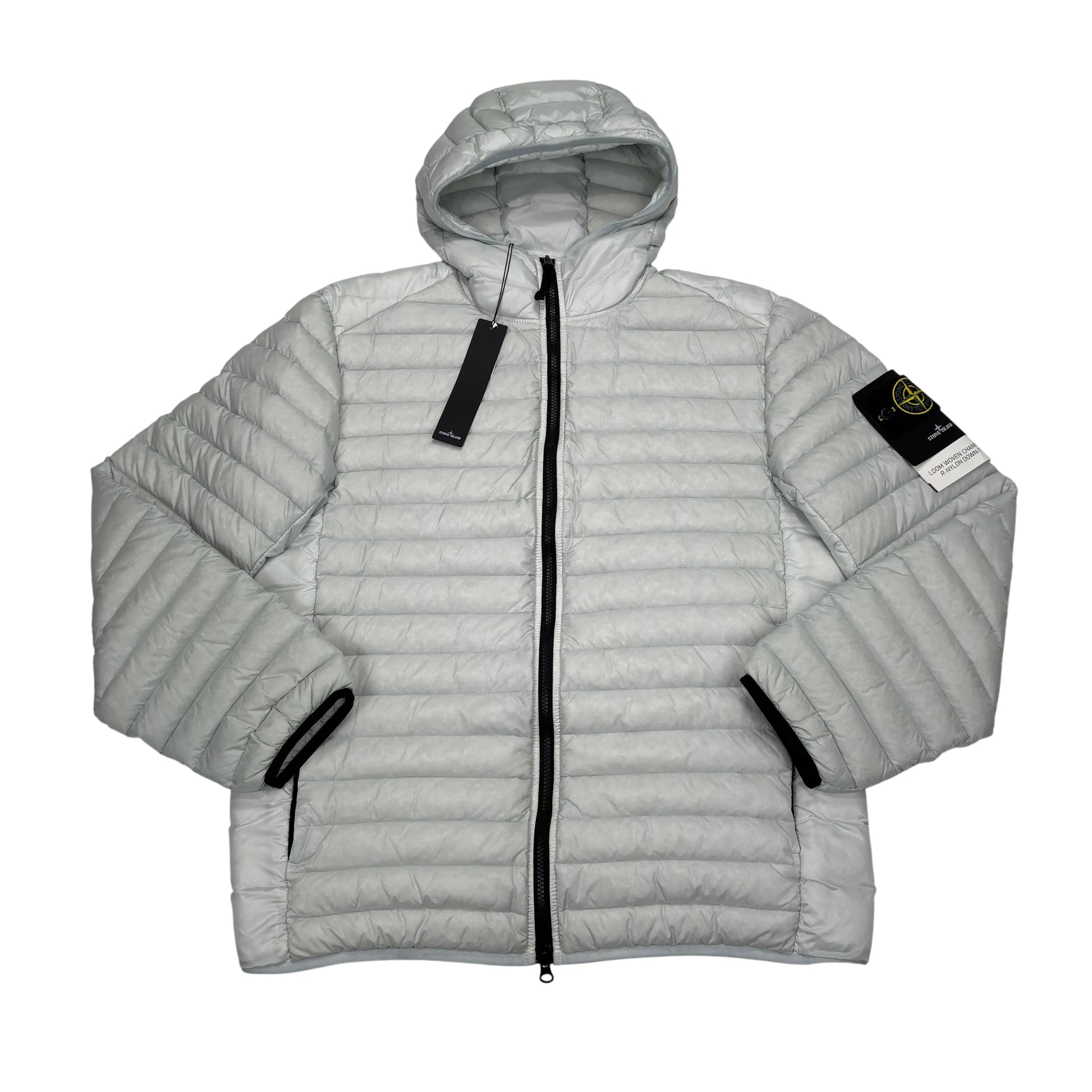 Stone Island Ice Blue Loom Woven Chambers R-Nylon Down-TC Puffer Jacket