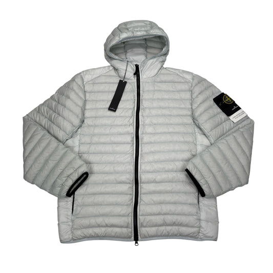 Stone Island Ice Blue Loom Woven Chambers R-Nylon Down-TC Puffer Jacket