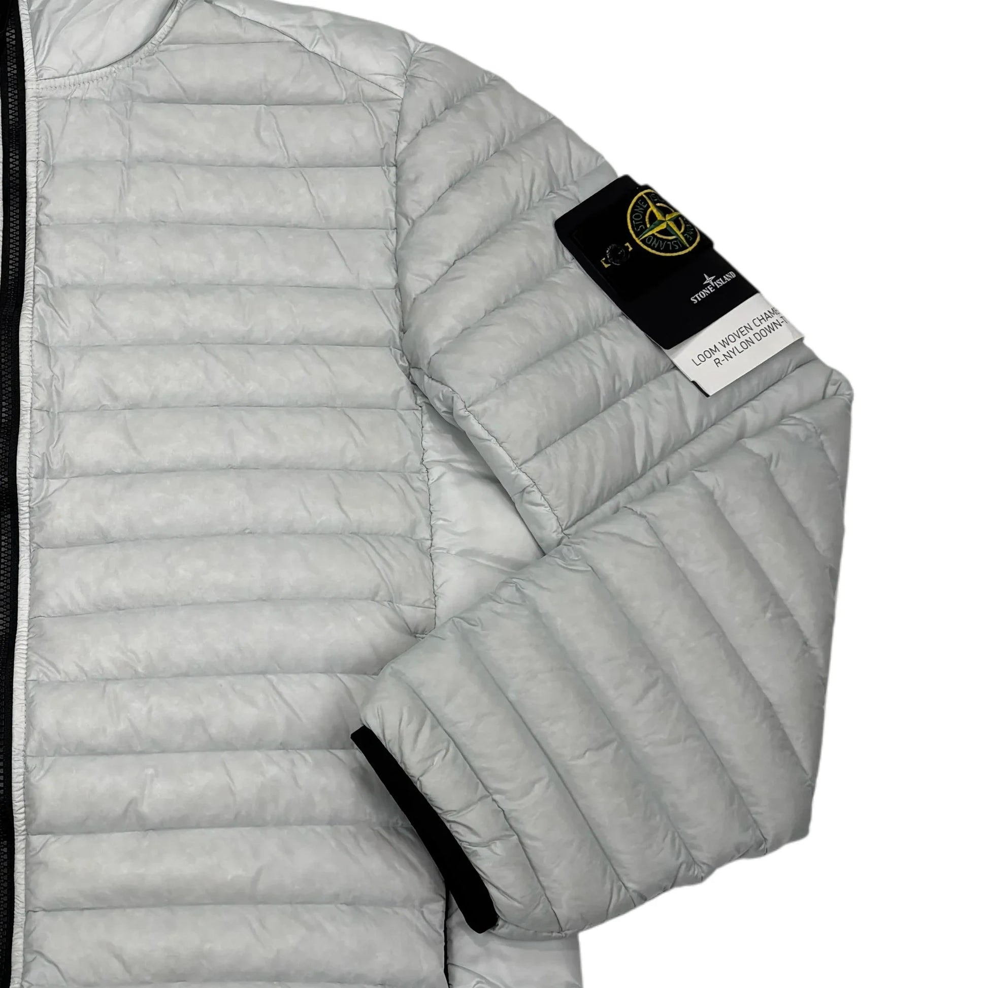 Stone Island Ice Blue Loom Woven Chambers R-Nylon Down-TC Puffer Jacket