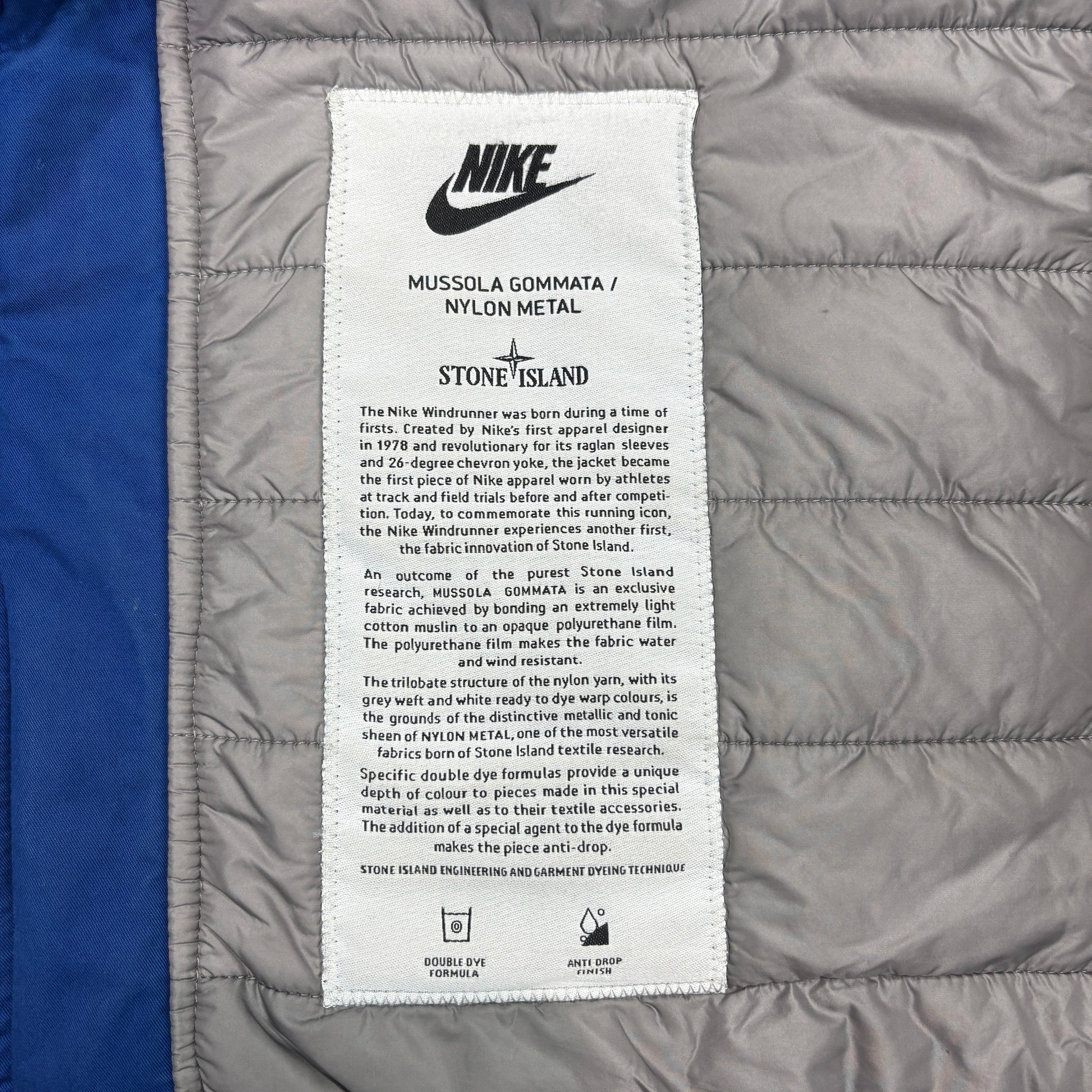 Stone Island x Nike Blue Compass Patch Mussola Gommata/Nylon Metal Parka