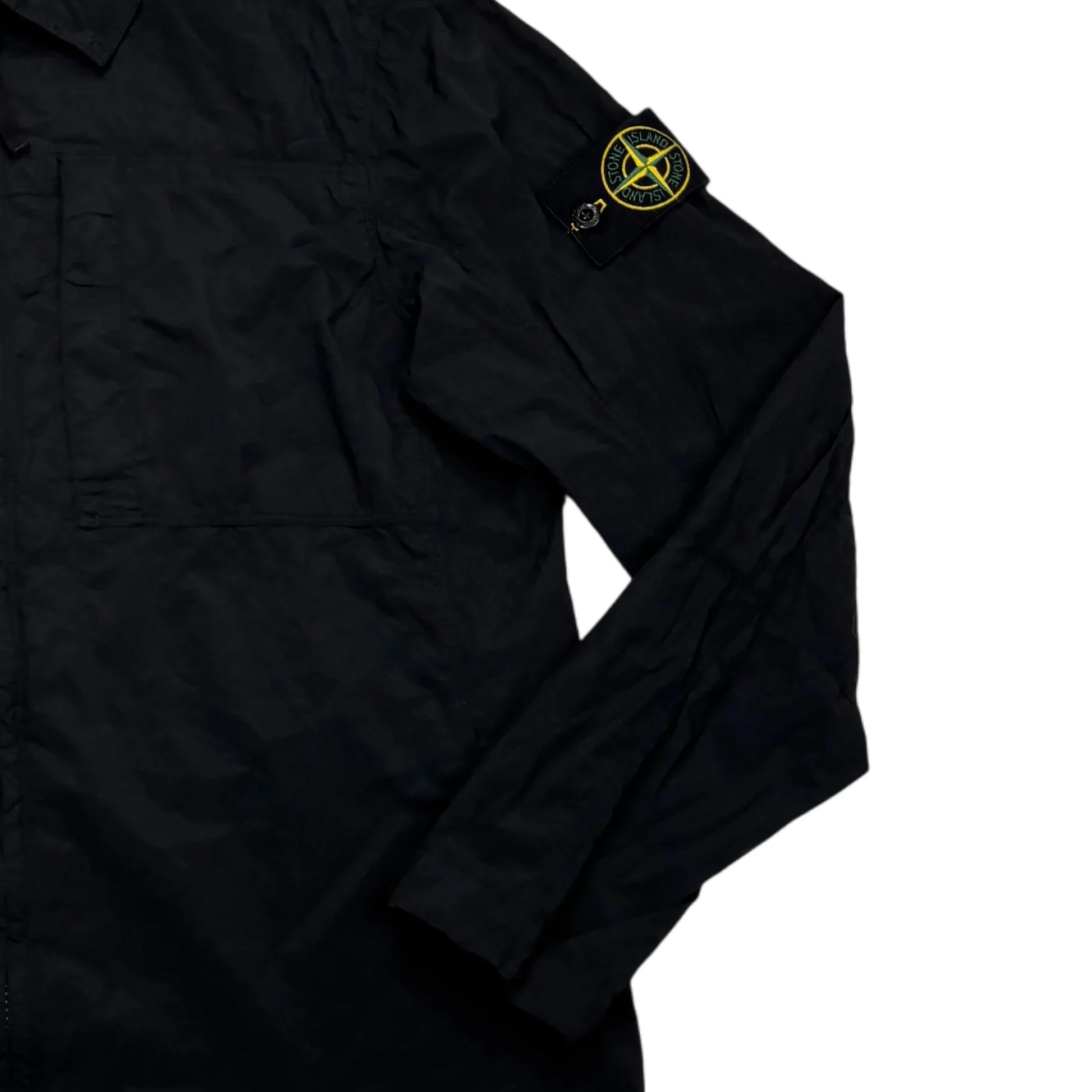 Stone Island Black Nylon Metal Compass-Patch Overshirt Jacket