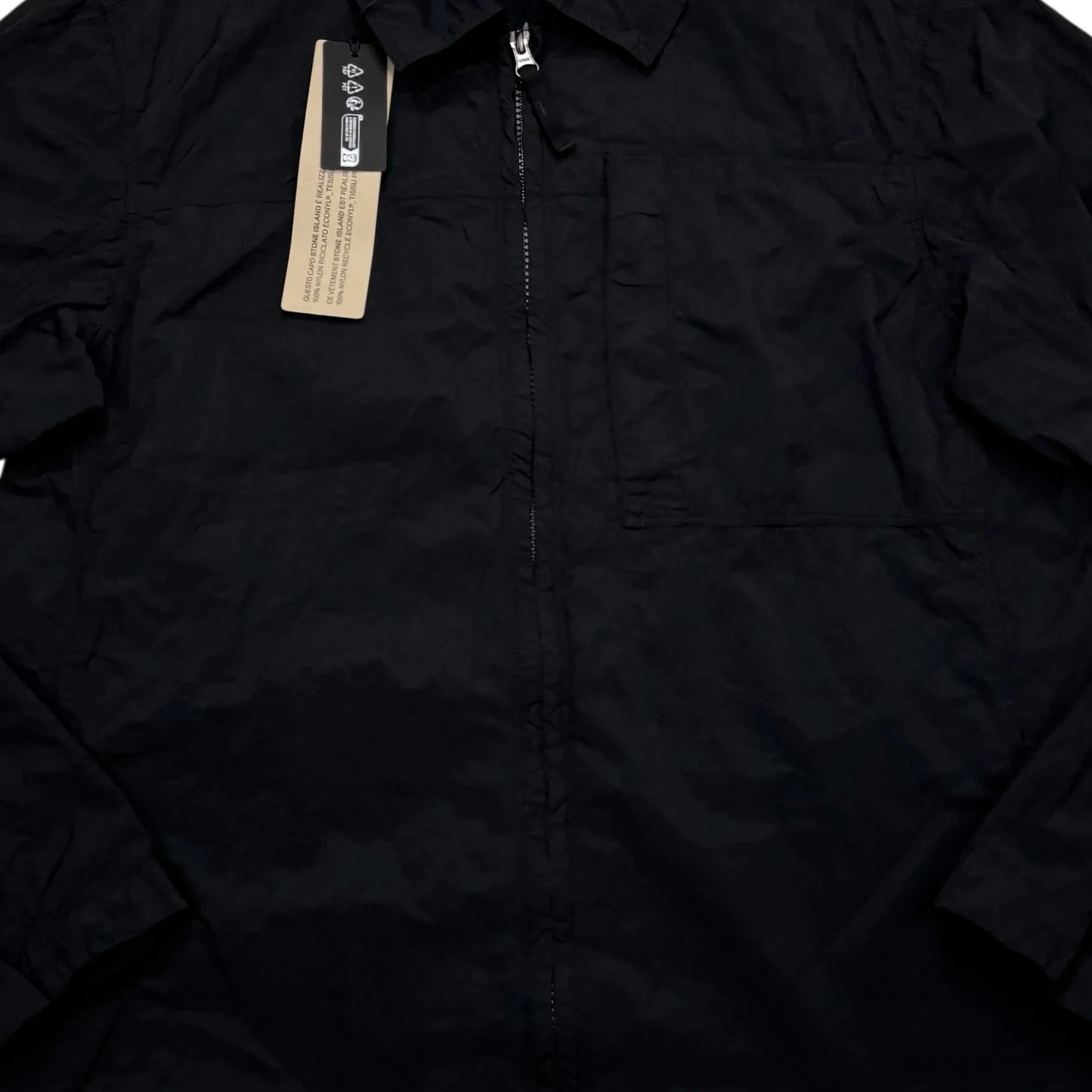 Stone Island Black Nylon Metal Compass-Patch Overshirt Jacket