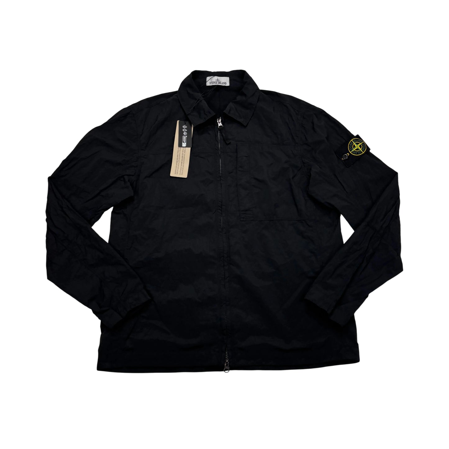 Stone Island Black Nylon Metal Compass-Patch Overshirt Jacket