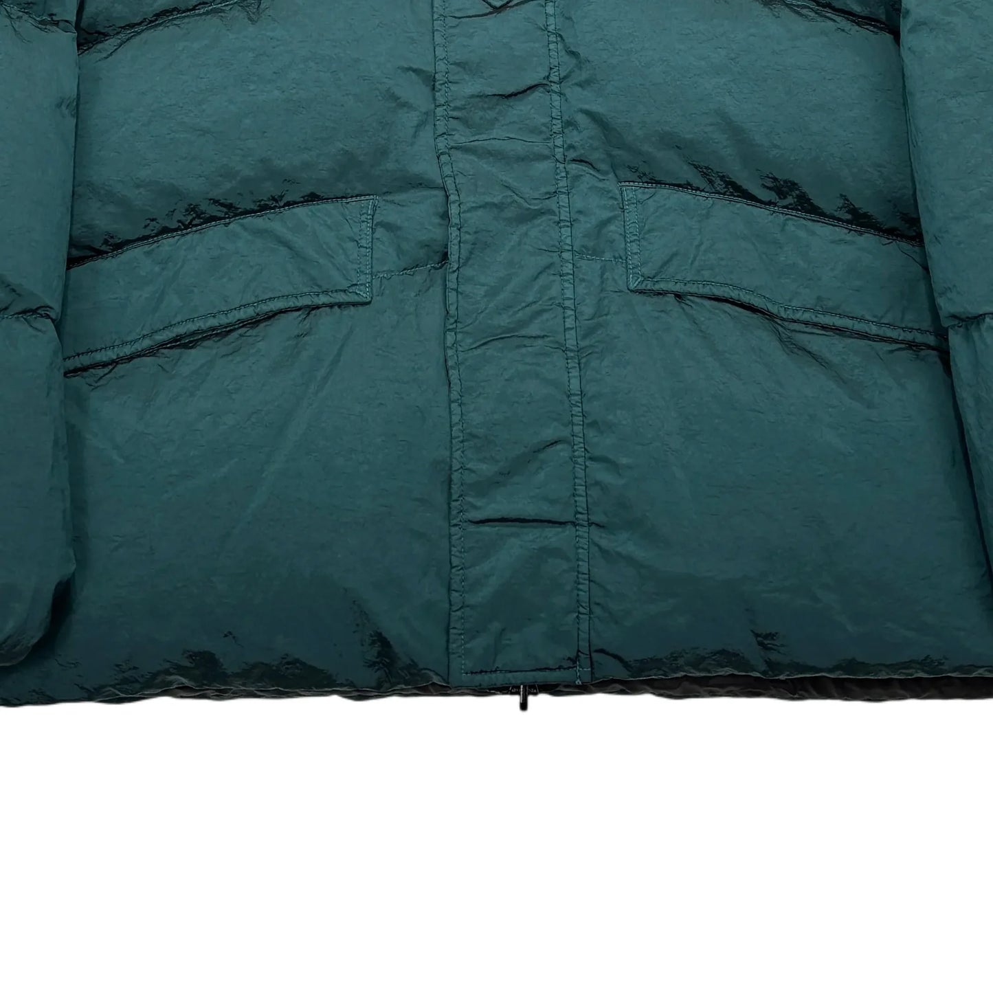 Stone Island Green Center Patch Reversible with Arm Spell Out Embroidery Puffer Jacket