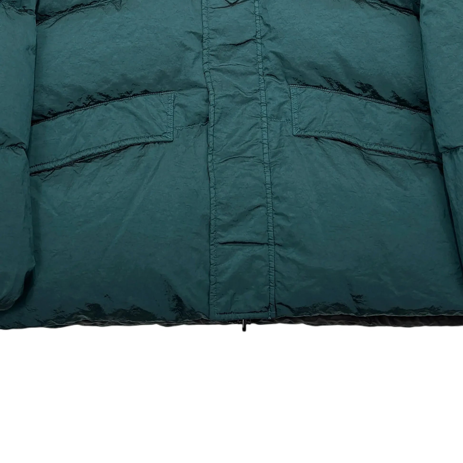Stone Island Green Center Patch Reversible with Arm Spell Out Embroidery Puffer Jacket