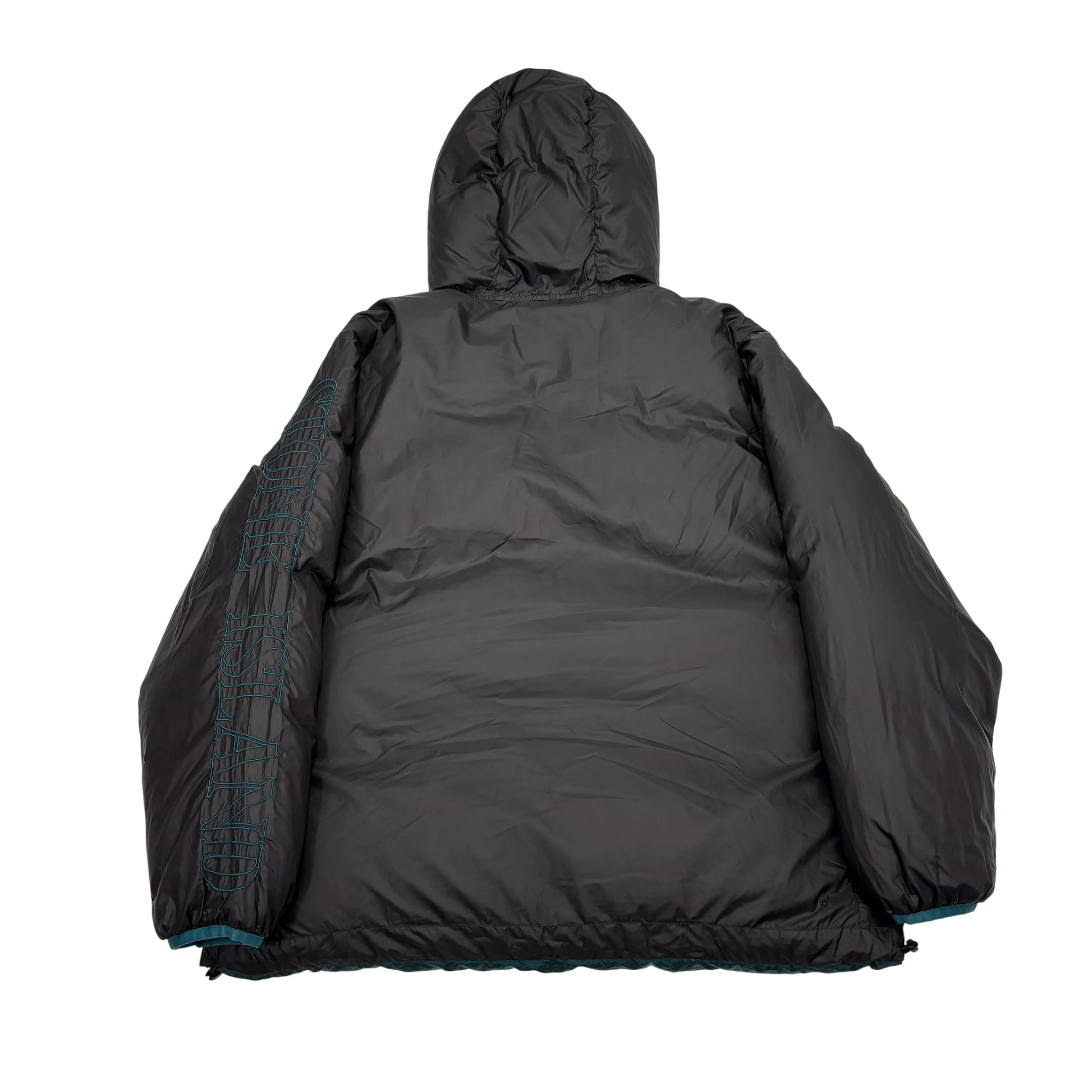 Stone Island Green Center Patch Reversible with Arm Spell Out Embroidery Puffer Jacket