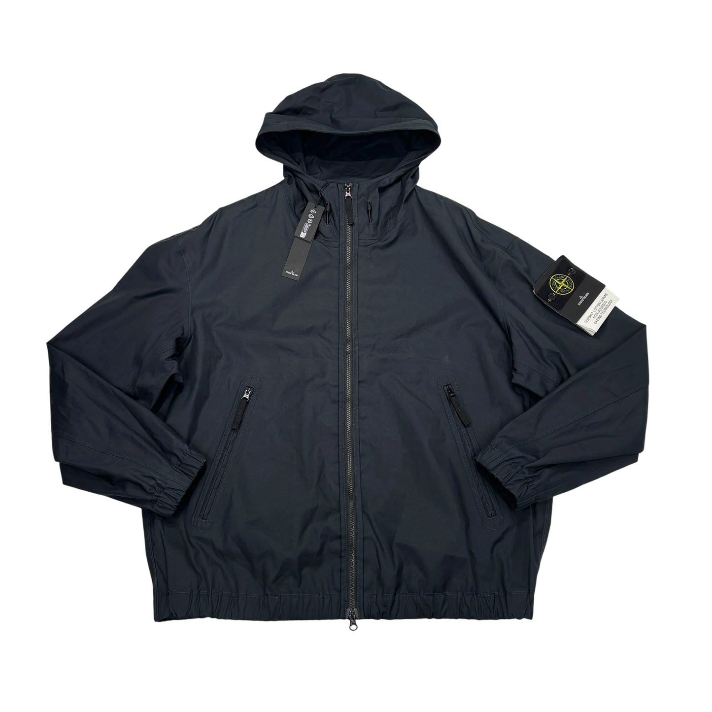 Stone Island Black Supima Cotton Canvas Non-Aqueous Dyeing Technology Jacket