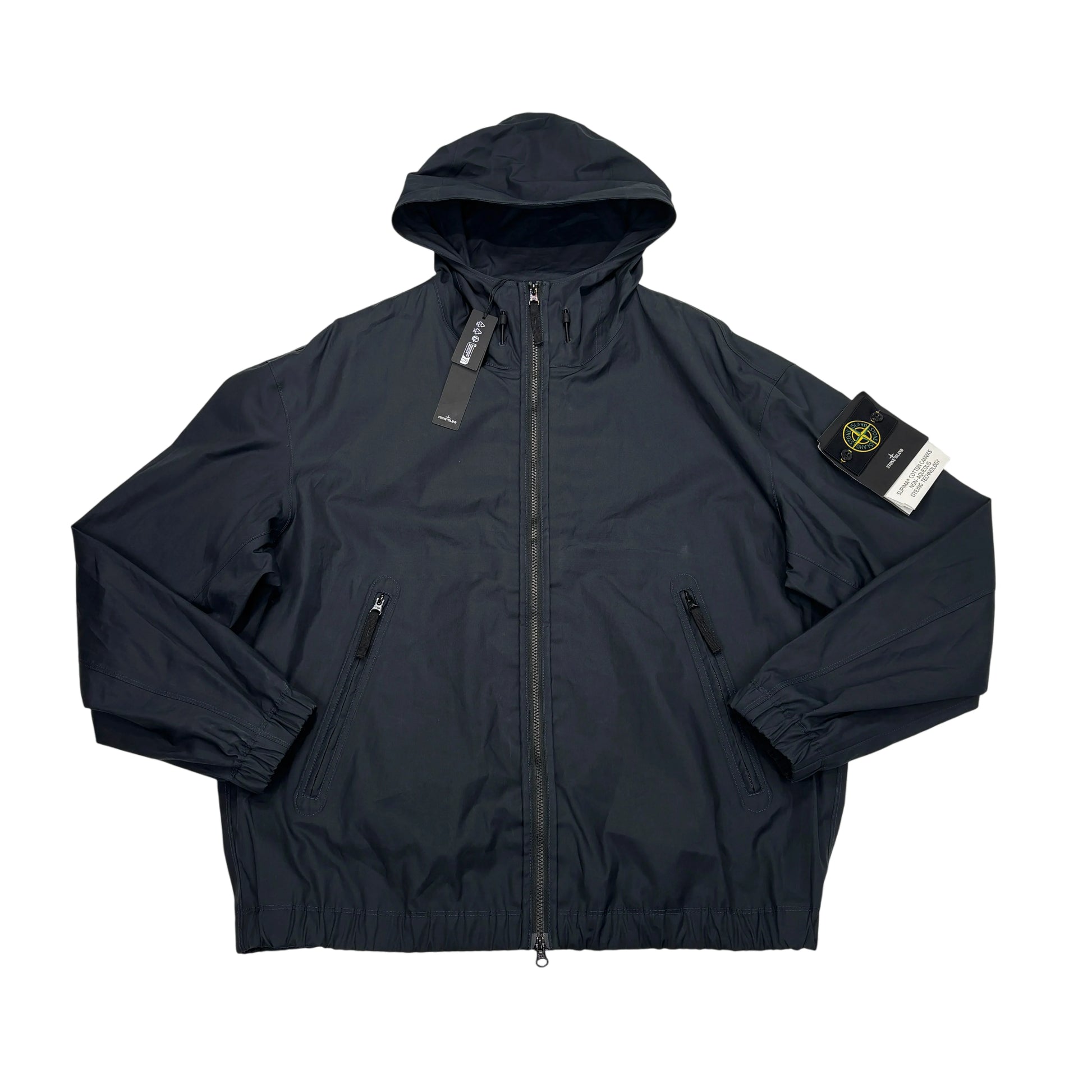Stone Island Black Supima Cotton Canvas Non-Aqueous Dyeing Technology Jacket