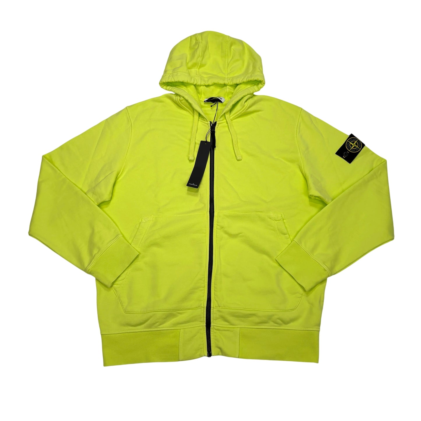 Stone Island Yellow Compass-Patch Zip-up Hoodie