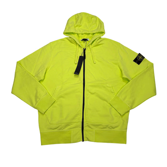 Stone Island Yellow Compass-Patch Zip-up Hoodie
