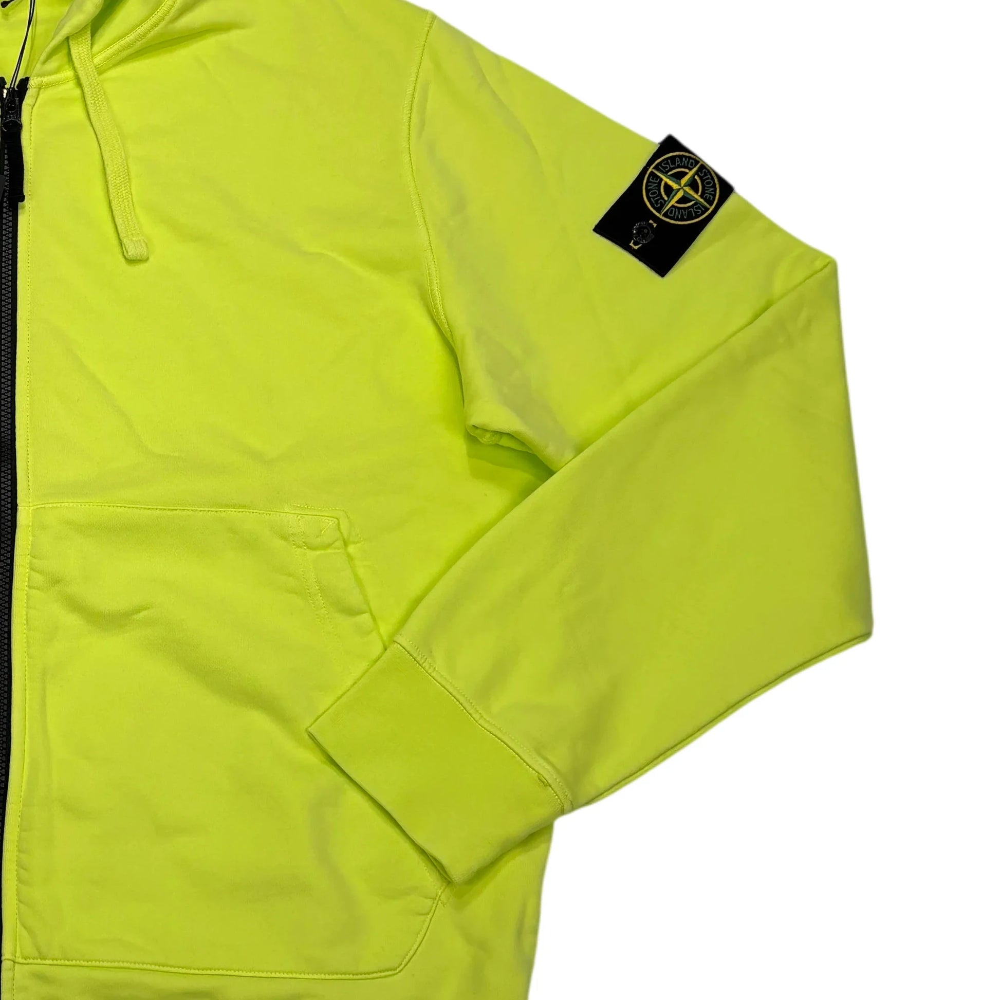 Stone Island Yellow Compass-Patch Zip-up Hoodie