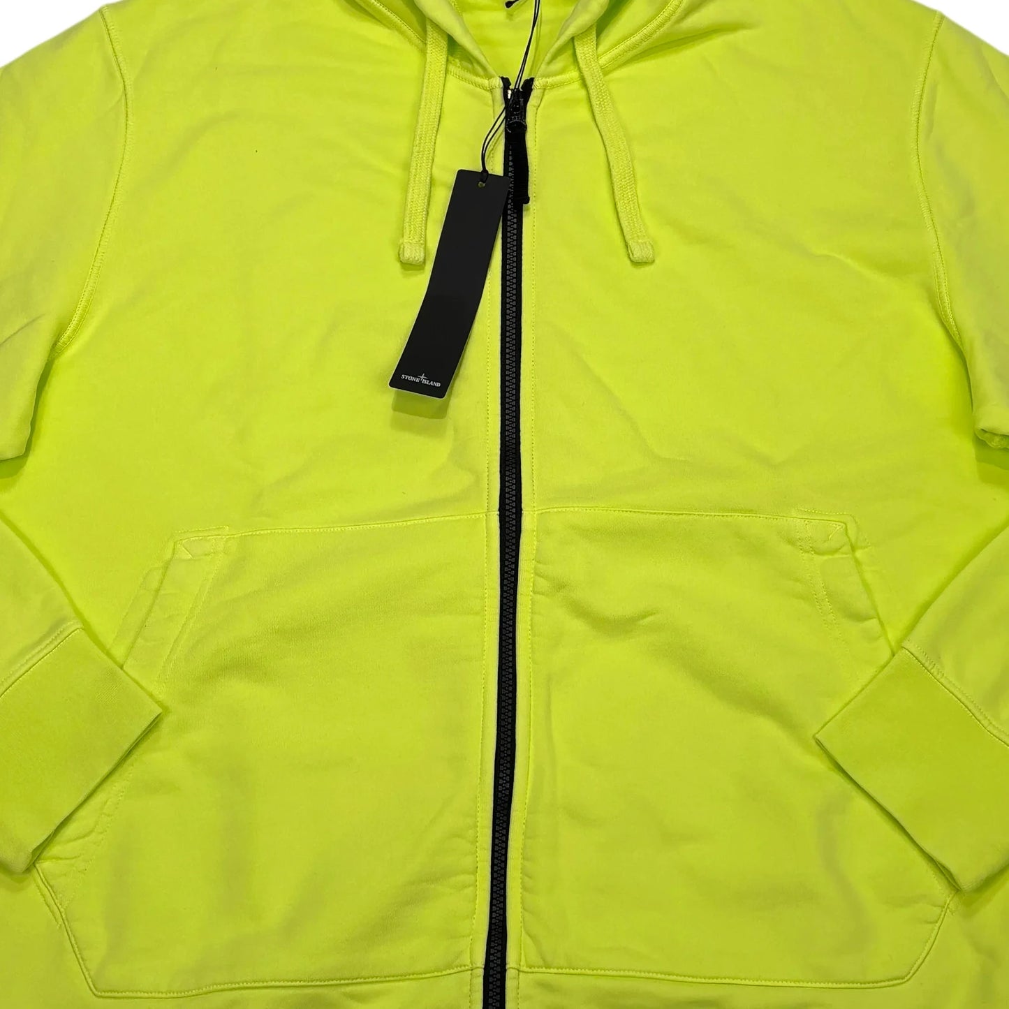 Stone Island Yellow Compass-Patch Zip-up Hoodie
