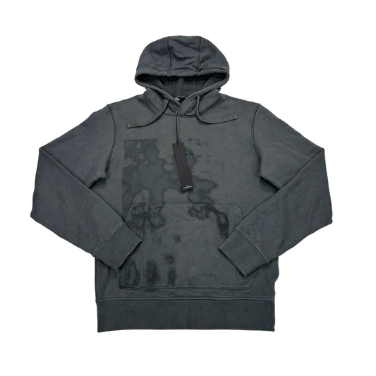 Stone Island Grey Raised Graphic Logo Design Hoodie