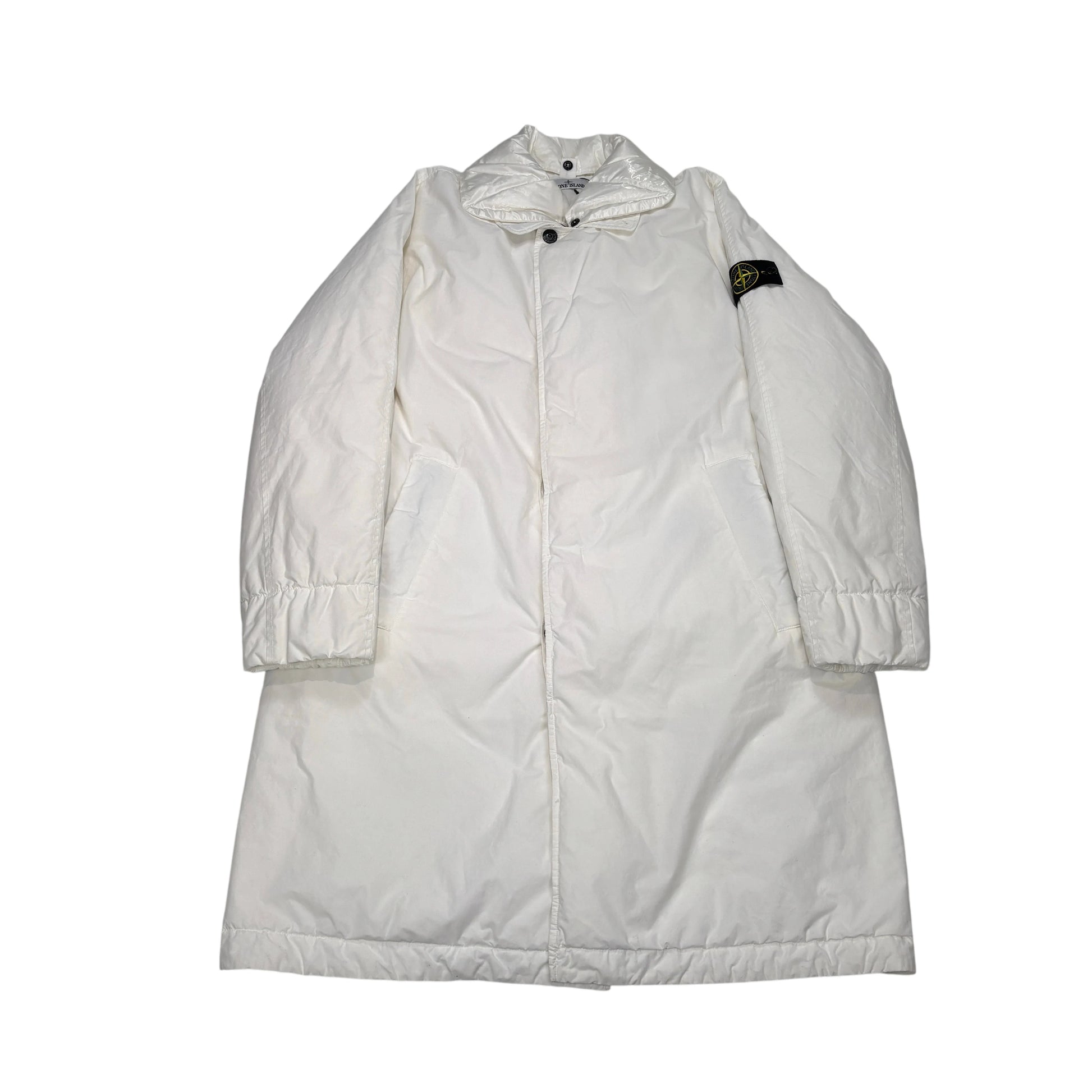 Stone Island White Naslan Light Watro Down-TC Coat
