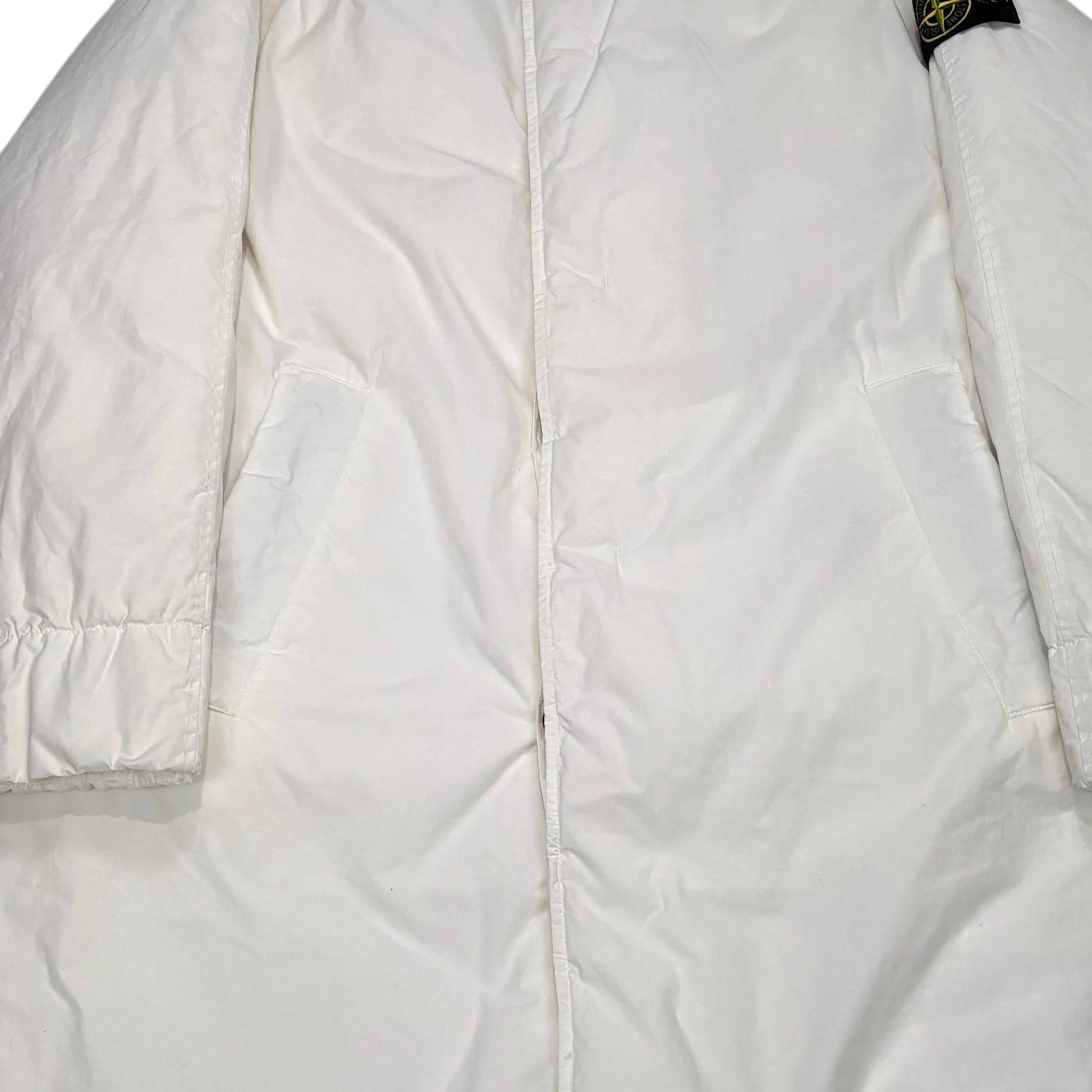 Stone Island White Naslan Light Watro Down-TC Coat