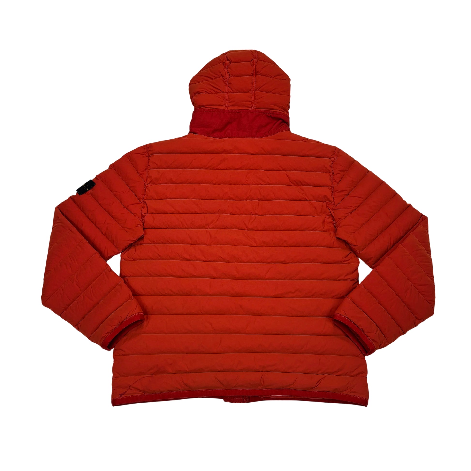 Stone Island Orange Loom Woven Down Chambers Stretch Nylon-TC Puffer Jacket