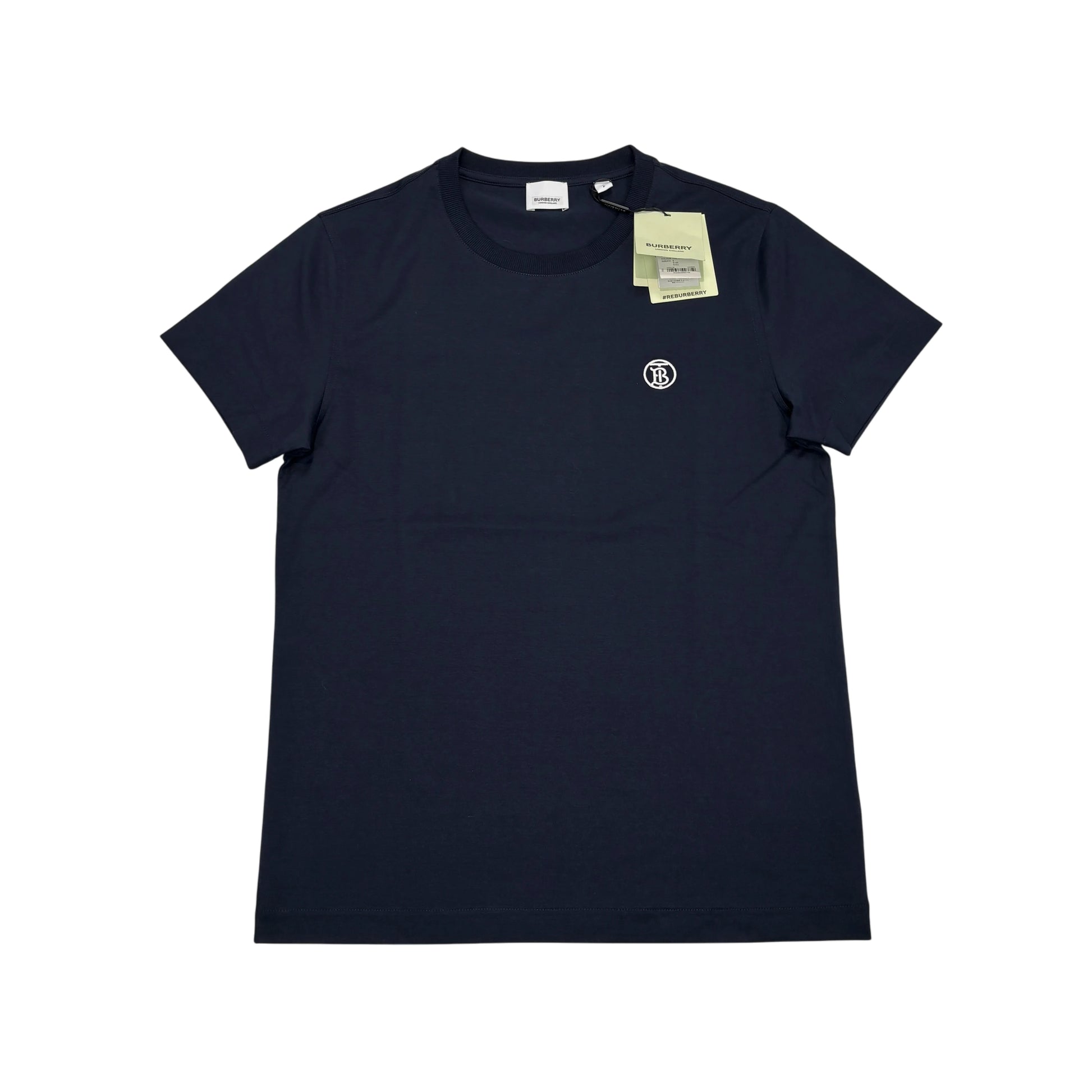 Burberry Navy Embroidered Logo T-shirt