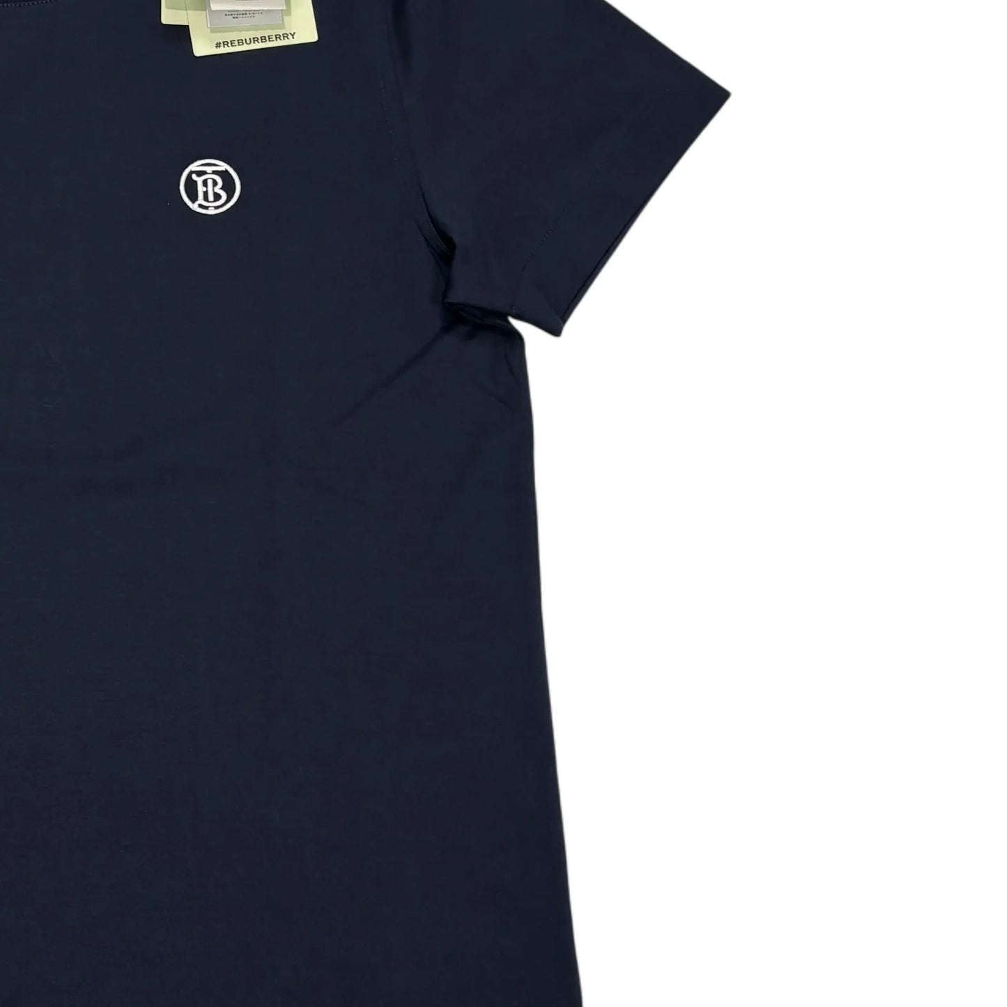 Burberry Navy Embroidered Logo T-shirt