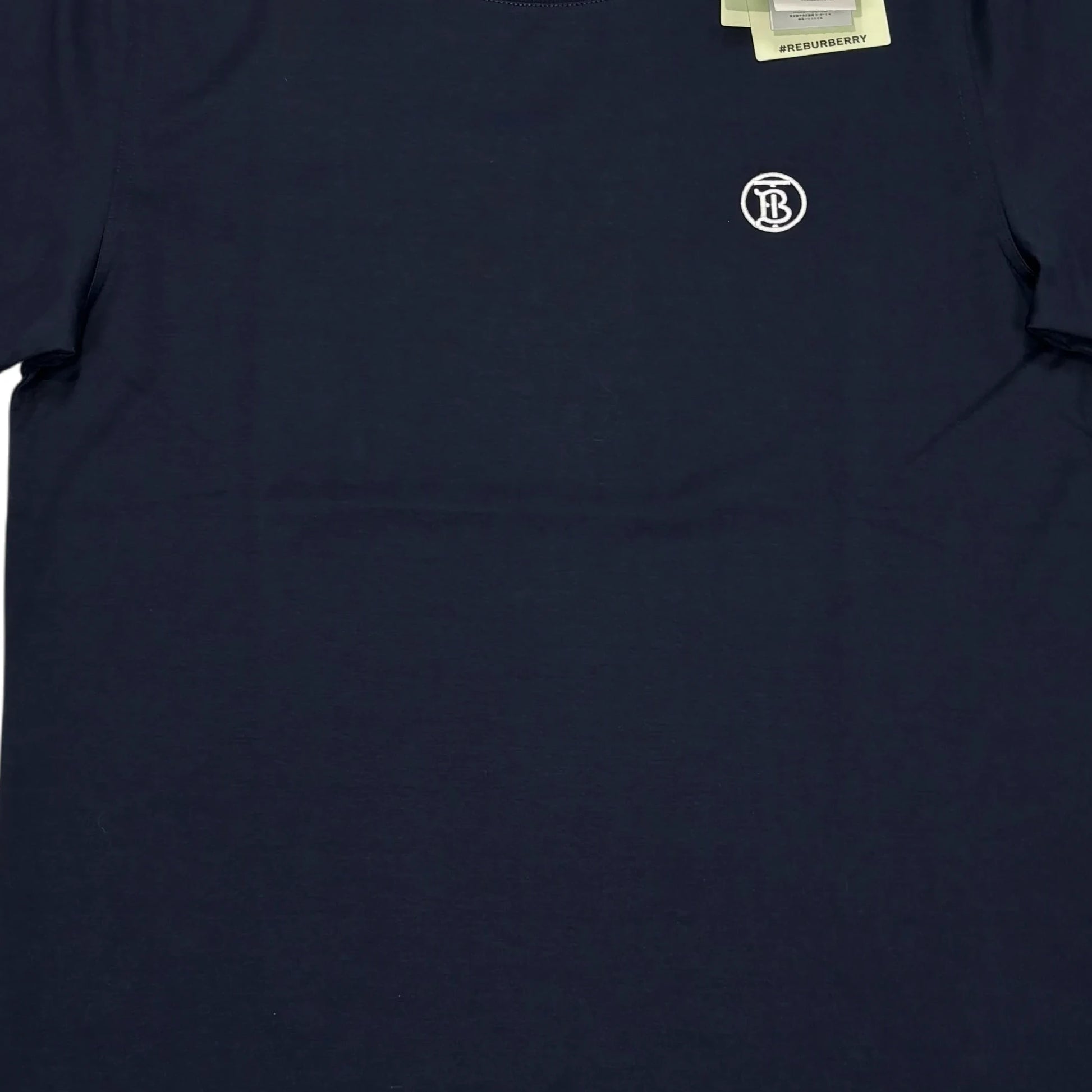 Burberry Navy Embroidered Logo T-shirt