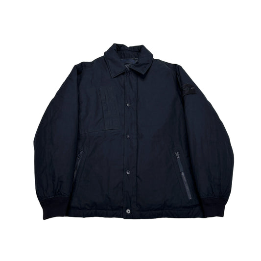 Stone Island Navy Blue O-Ventile Down Ghost Piece Puffer Jacket