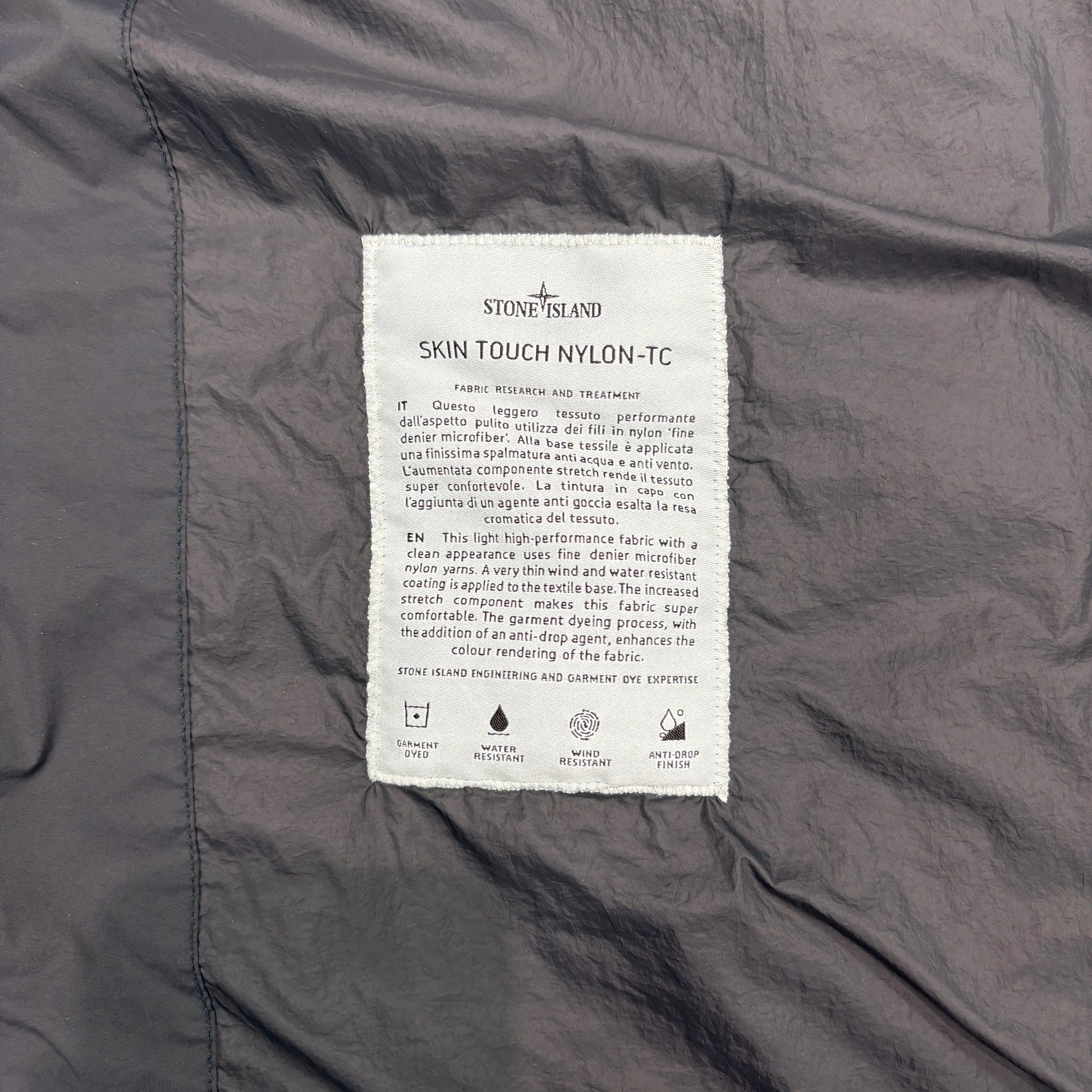 Stone Island Navy Blue Skin Touch Nylon-TC with Prismatic Hood Detail Jacket