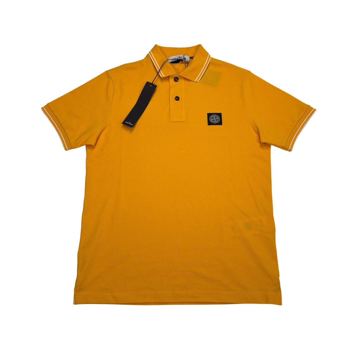 Stone Island Orange Patch Logo Polo Shirt