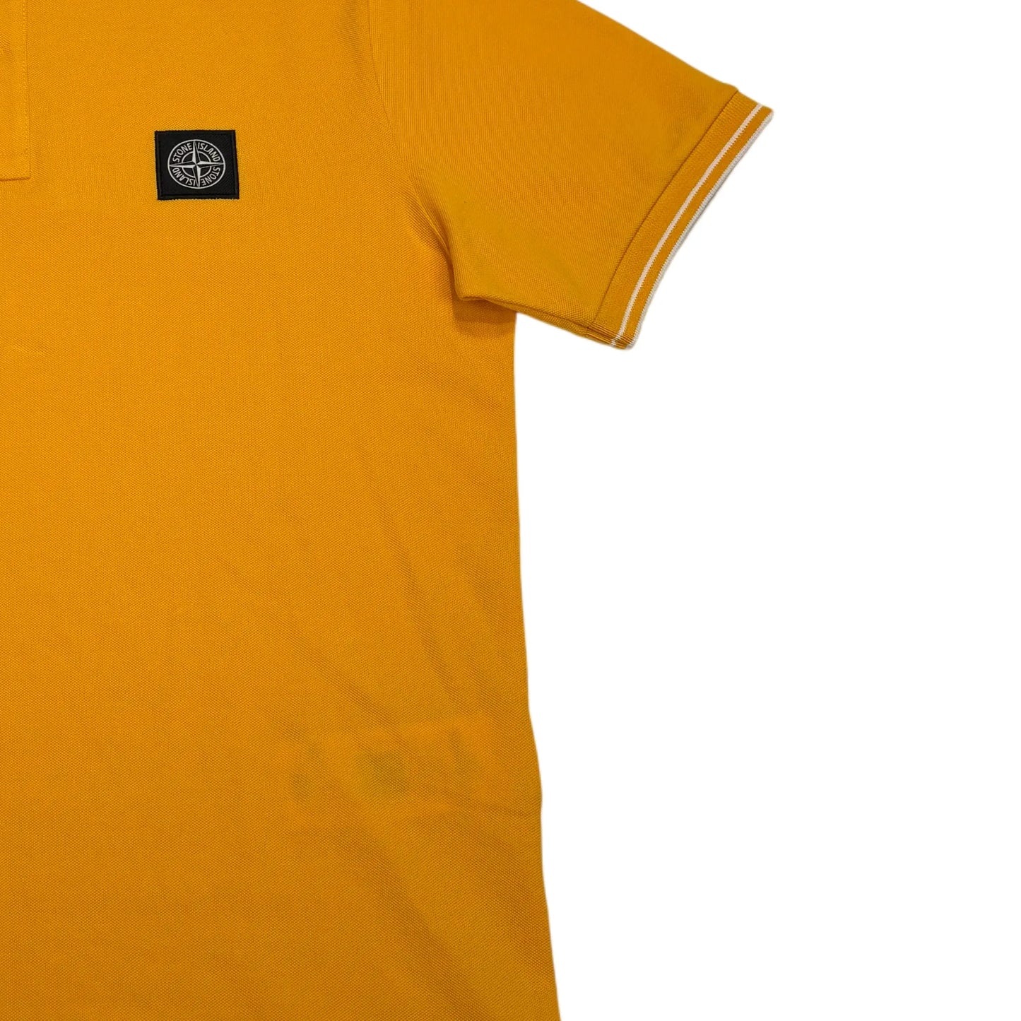 Stone Island Orange Patch Logo Polo Shirt